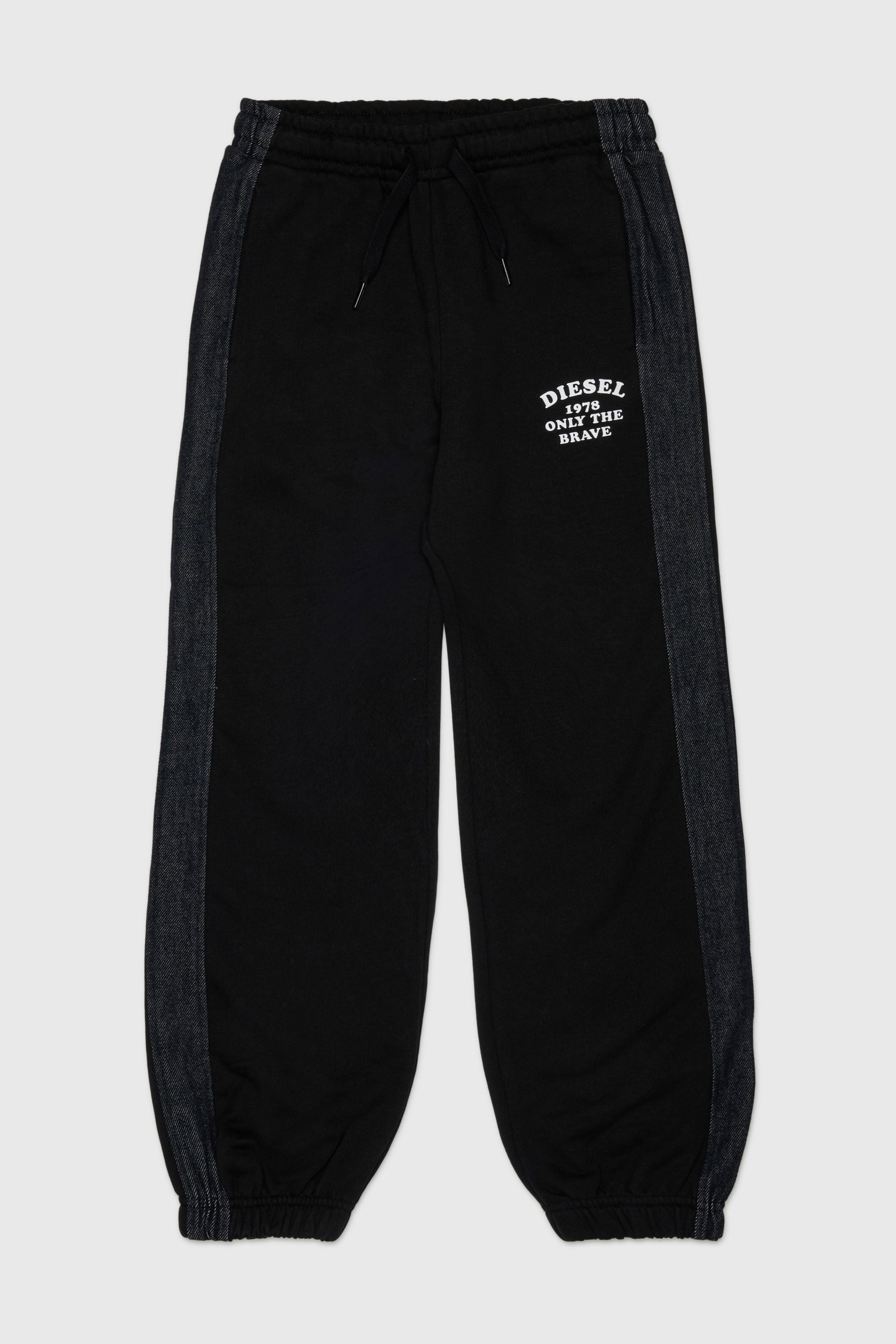 Diesel - PTEAN, Pantaloni da tuta con bande laterali in denim Uomo in Nero - 1