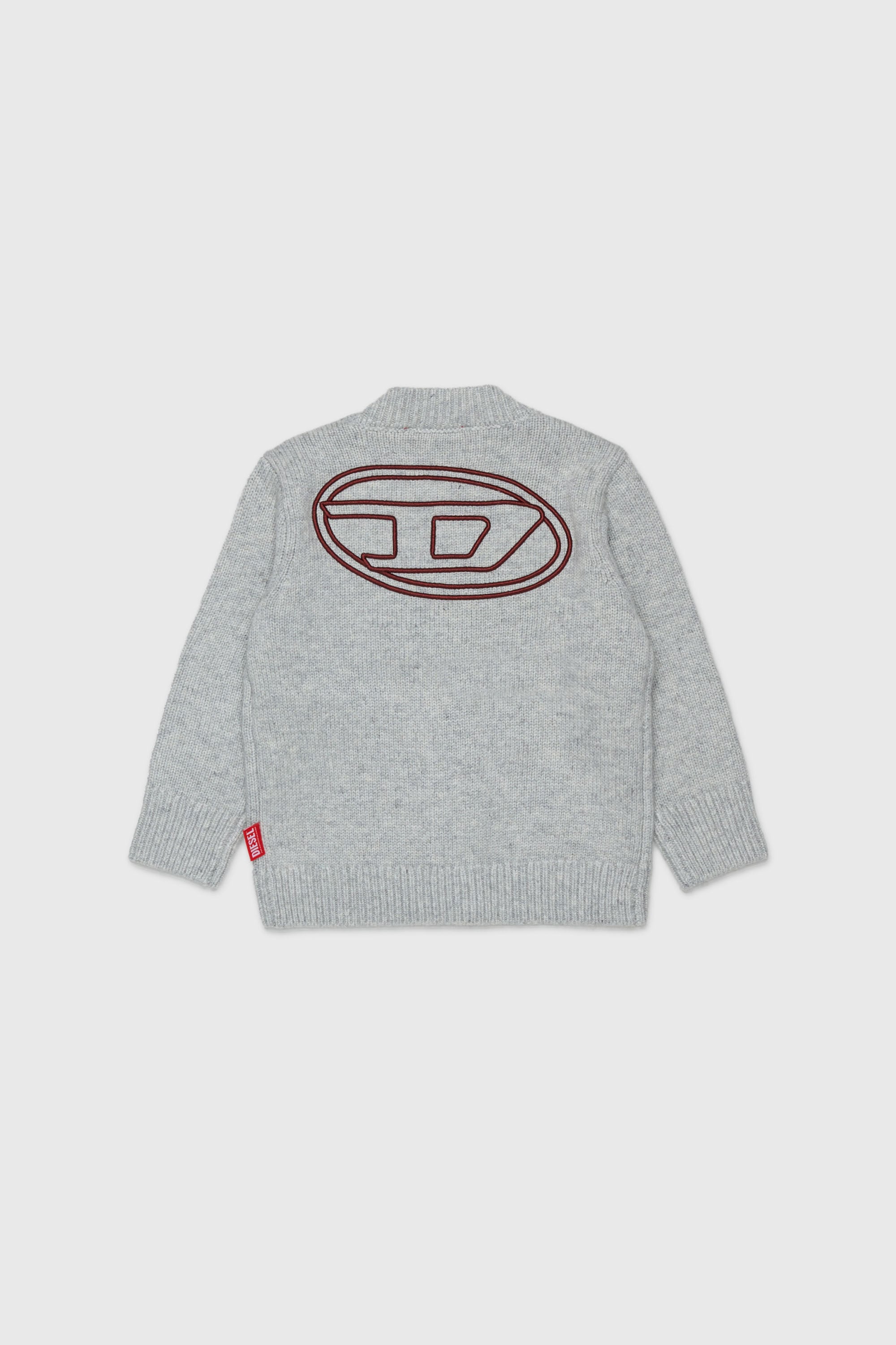 Diesel - KOLYB, Herren Cashmere-angereicherte Strickjacke mit gro&szlig;em Oval D in Grau - 2