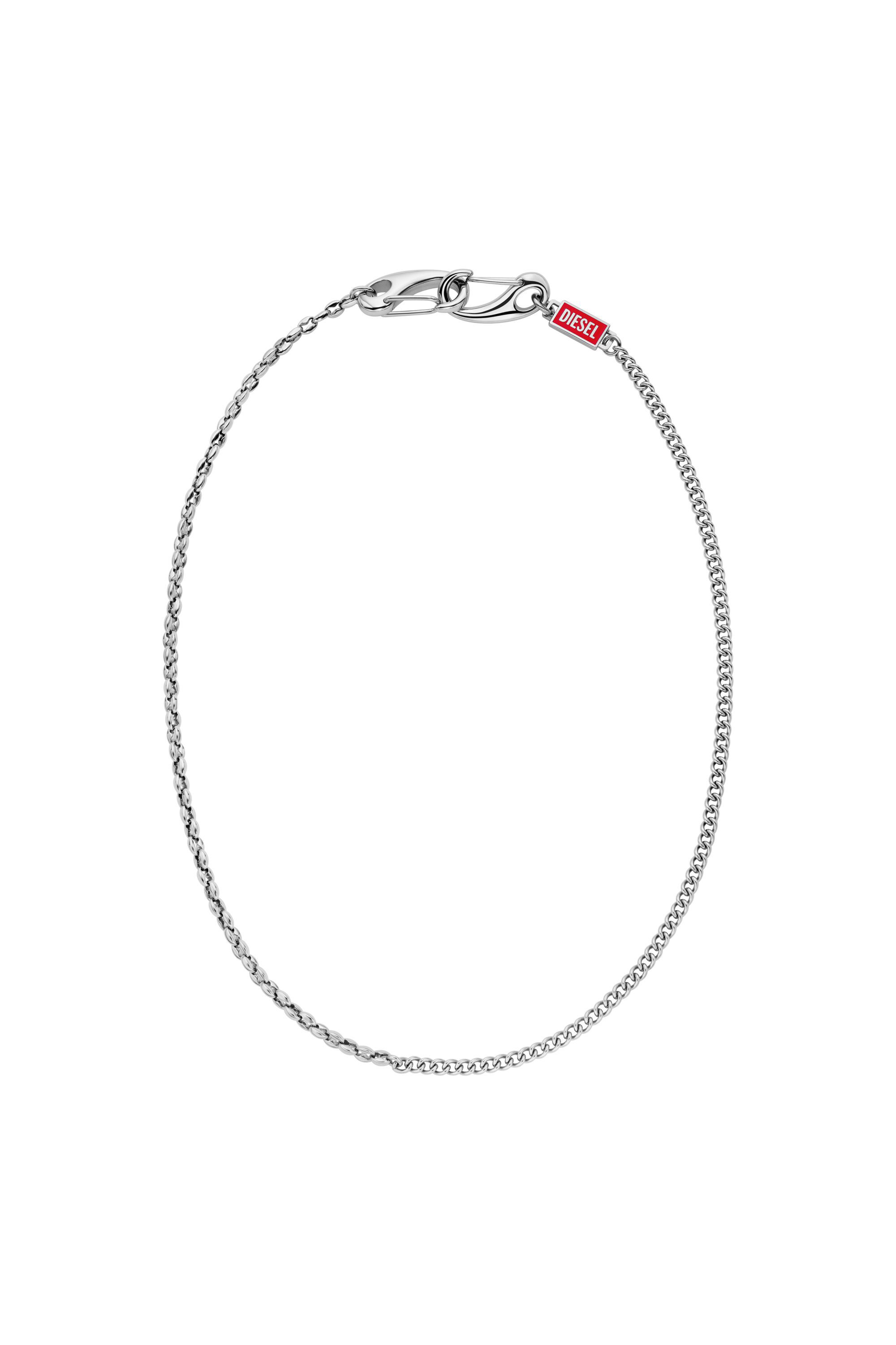 Diesel - DX1695040 JEWELLERY, Unisex Halskette aus Edelstahl mit mehreren Tragem&ouml;glichkeiten in Silber - 1