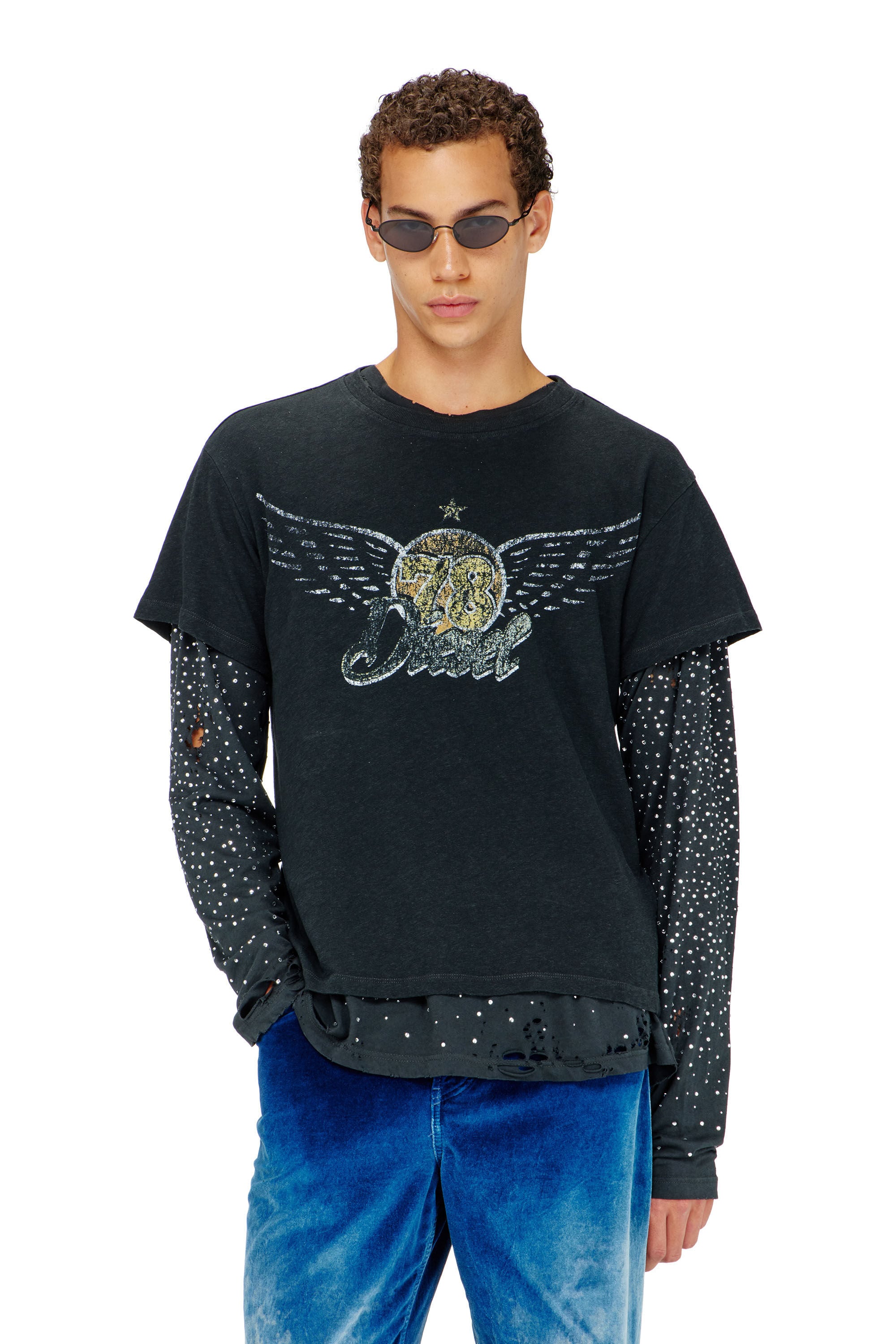 Diesel - T-GERIO-A, Herren T-Shirt aus Baumwolle-Hanf mit Konzertgrafik in null - 3