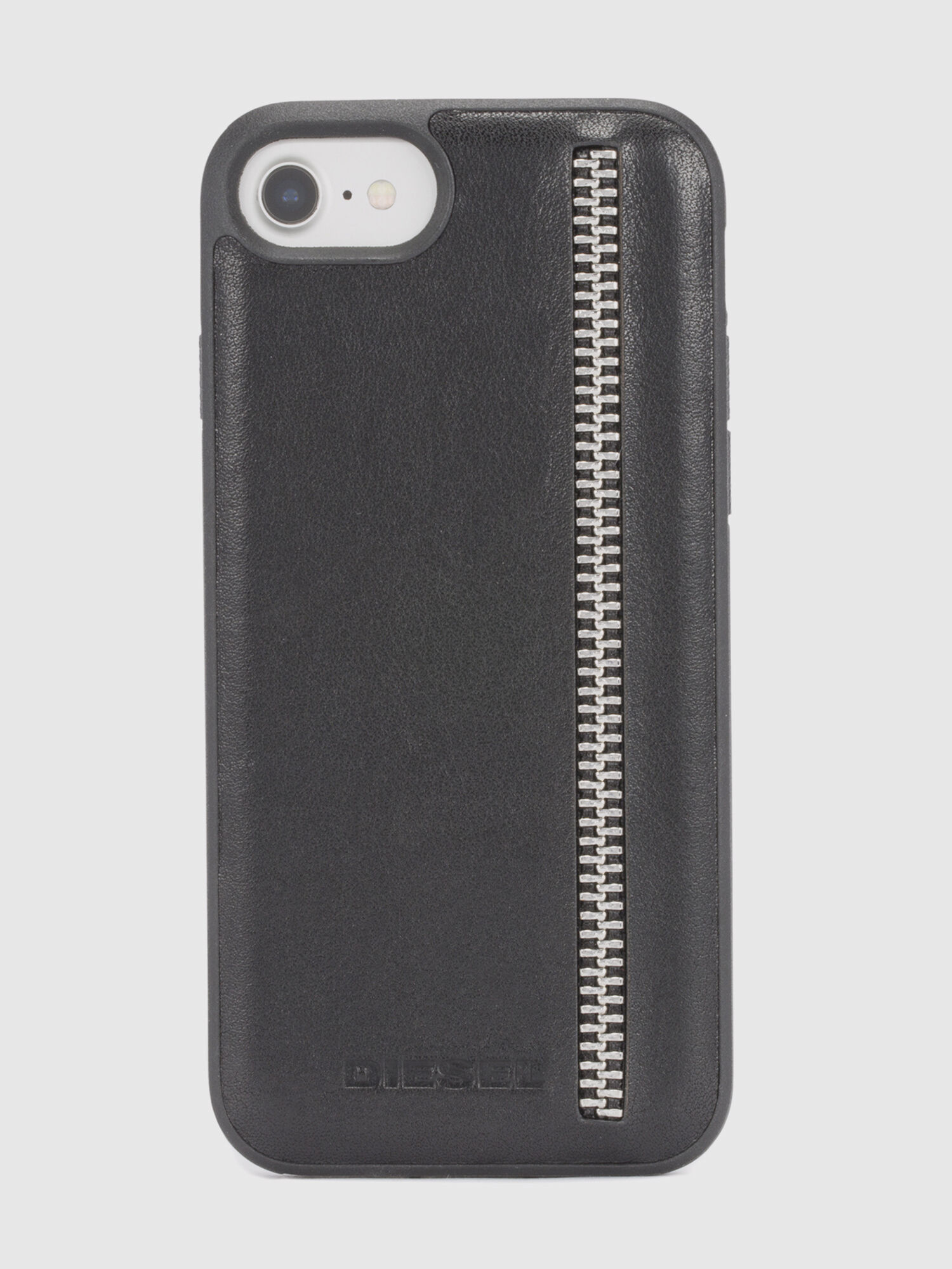 Diesel - ZIP BLACK LEATHER IPHONE 8 PLUS/7 PLUS/6s PLUS/6 PLUS CASE, Unisex Schutzhülle mit Reißverschlussdetail, iPhone 8Plus/7Plus/6s Plus/6Plus in Schwarz - 2
