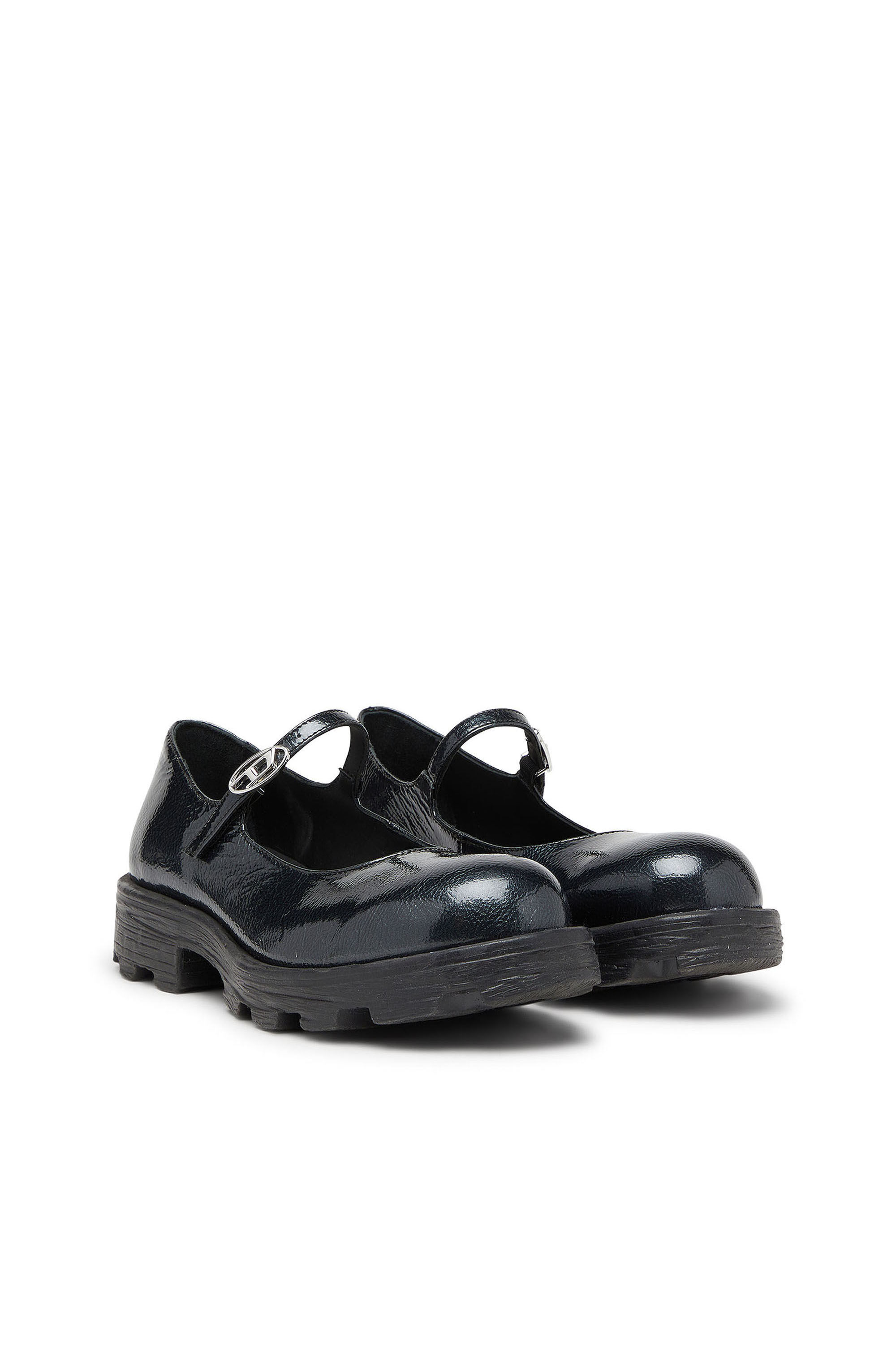 Diesel - D-HAMMER MARY JANE, Damen D-Hammer - Mary Jane mit Profilsohle aus Lackleder in Schwarz - 2