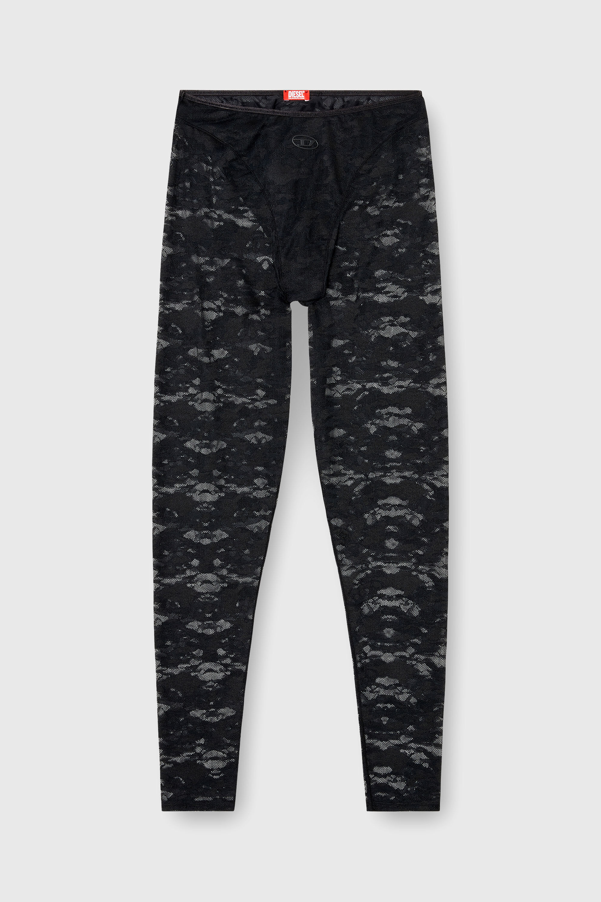 Diesel - HAYLEY-UTLT, Leggings in nylon pizzo camouflage Donna in Nero - 2