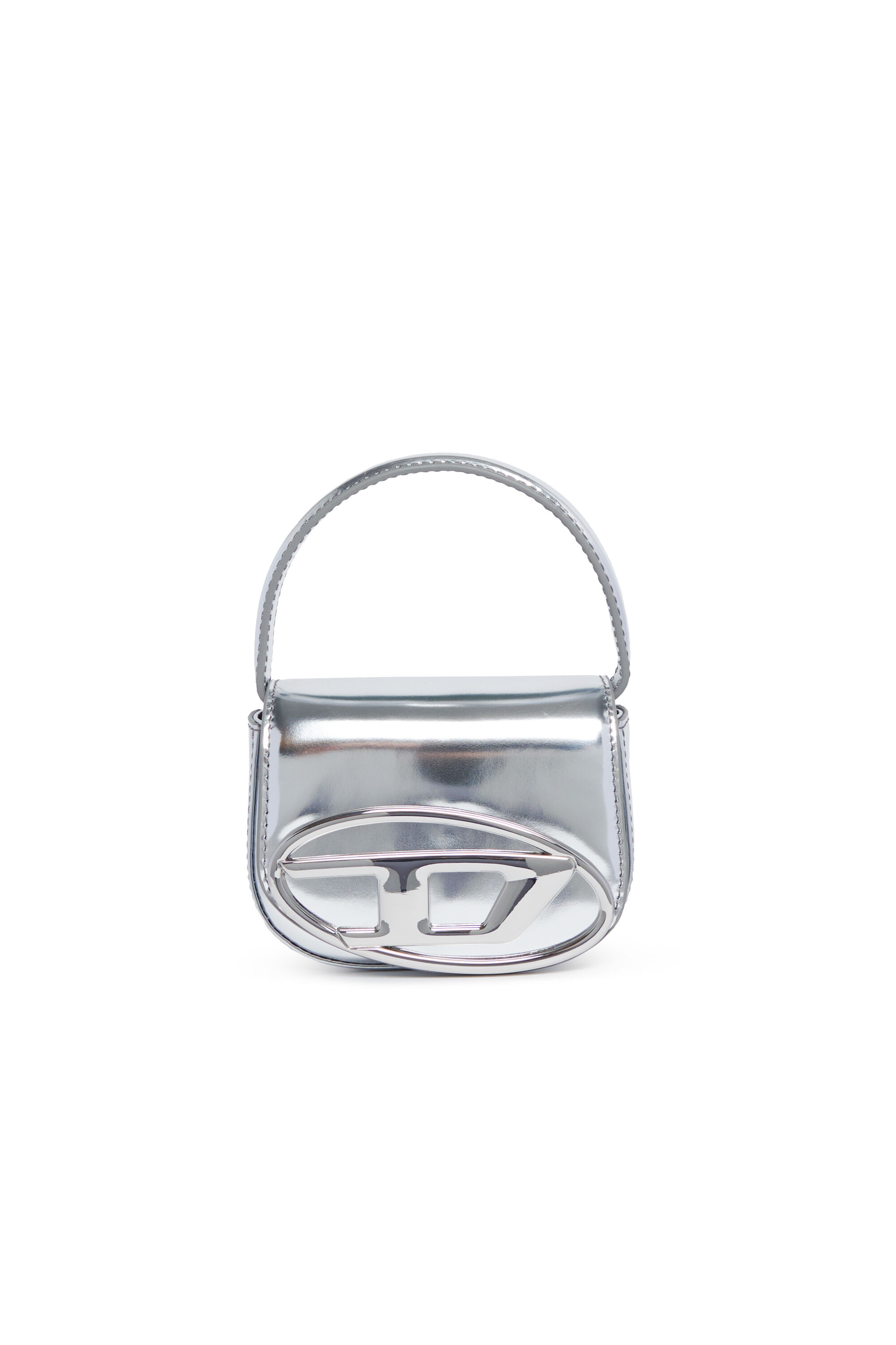 Diesel - 1DR XS, Iconica mini borsa a spalla in pelle metallizzata opaca Donna in Argento - 1