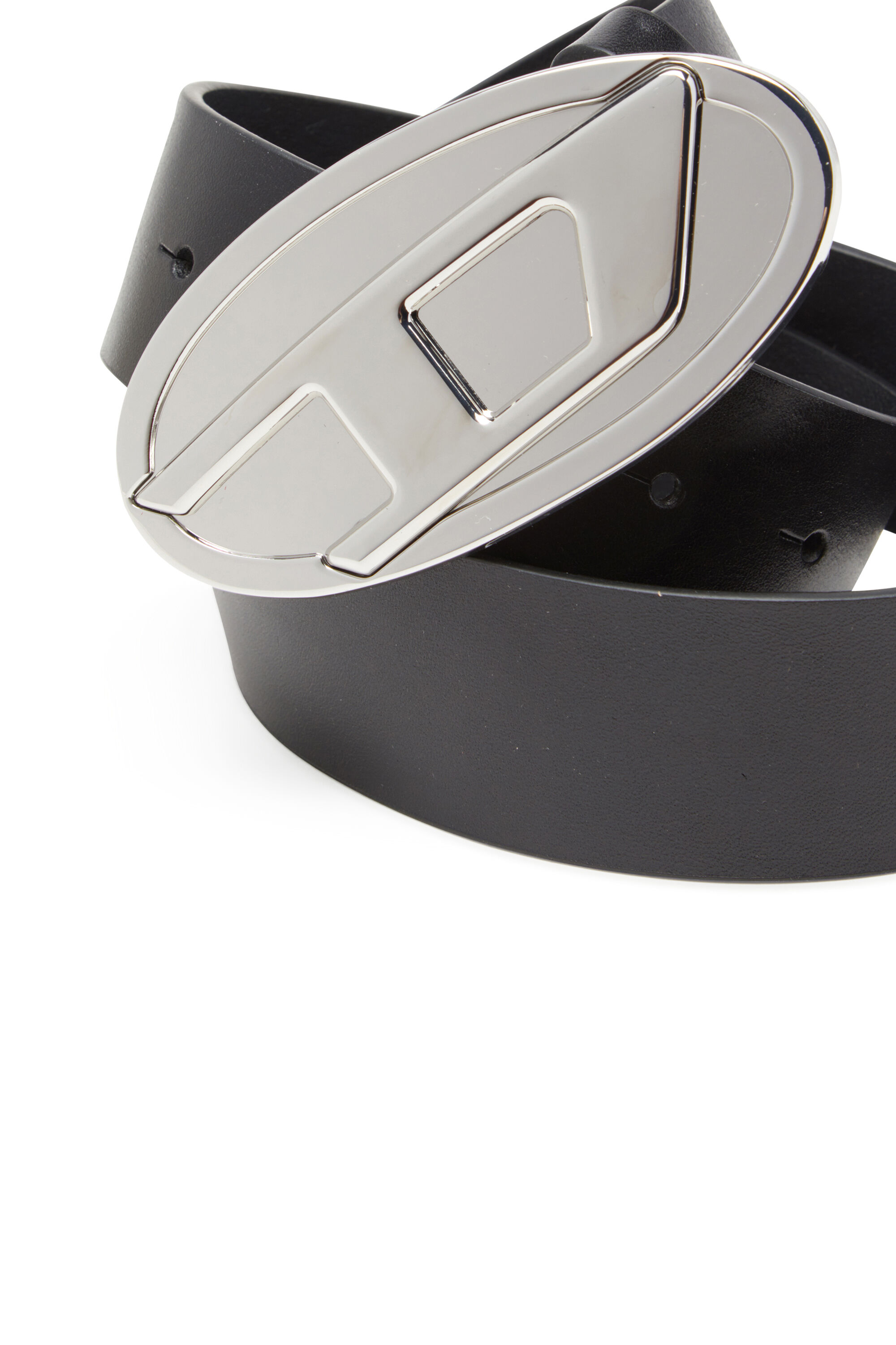 Diesel - B-1DR 2.0, Cintura 4cm in pelle con placca Oval D Donna in Nero - 3