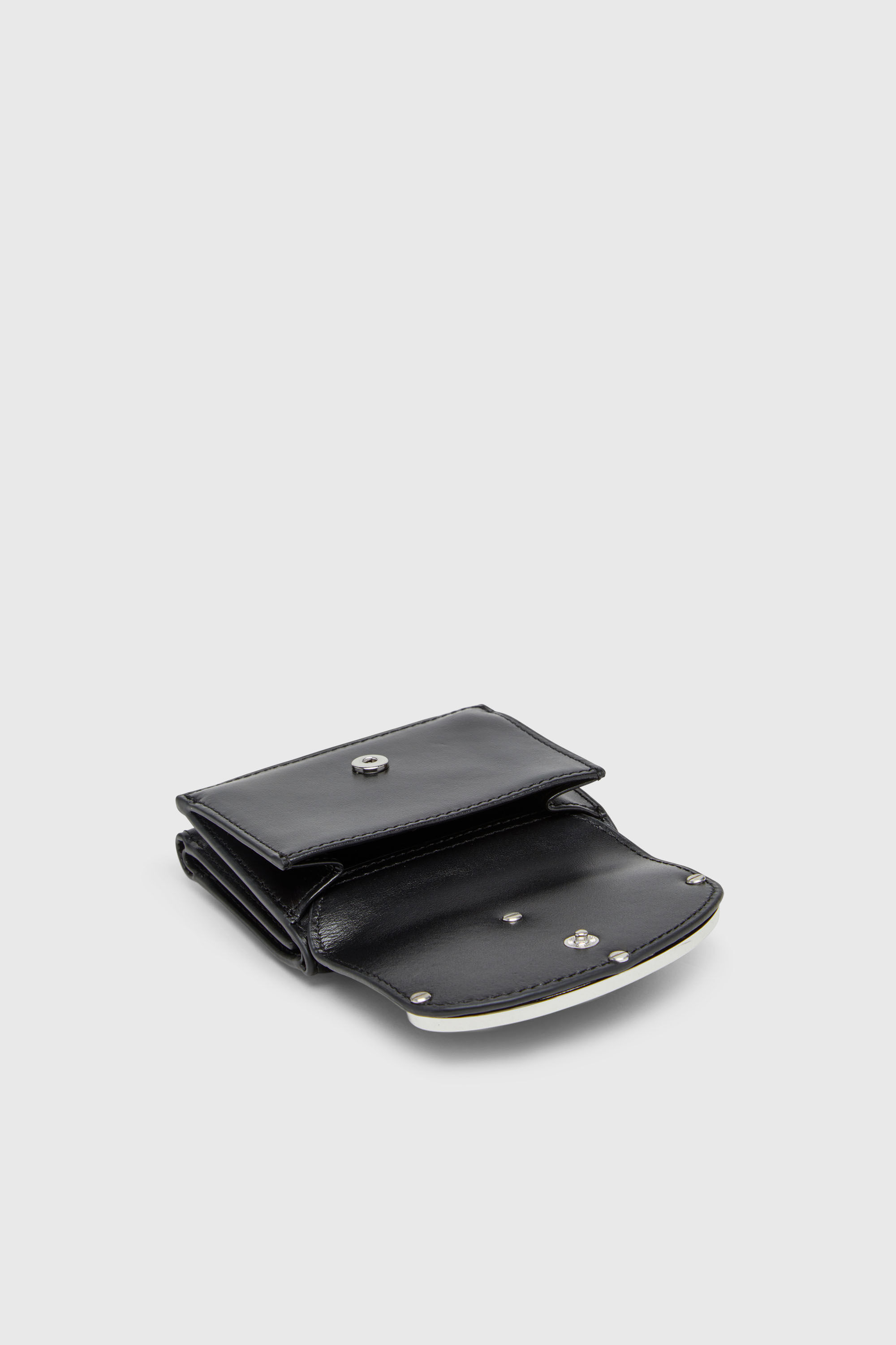 Diesel - 1DR TRI FOLD COIN XS II, Damen Dreifach-Faltportemonnaie aus Leder in Schwarz - 4