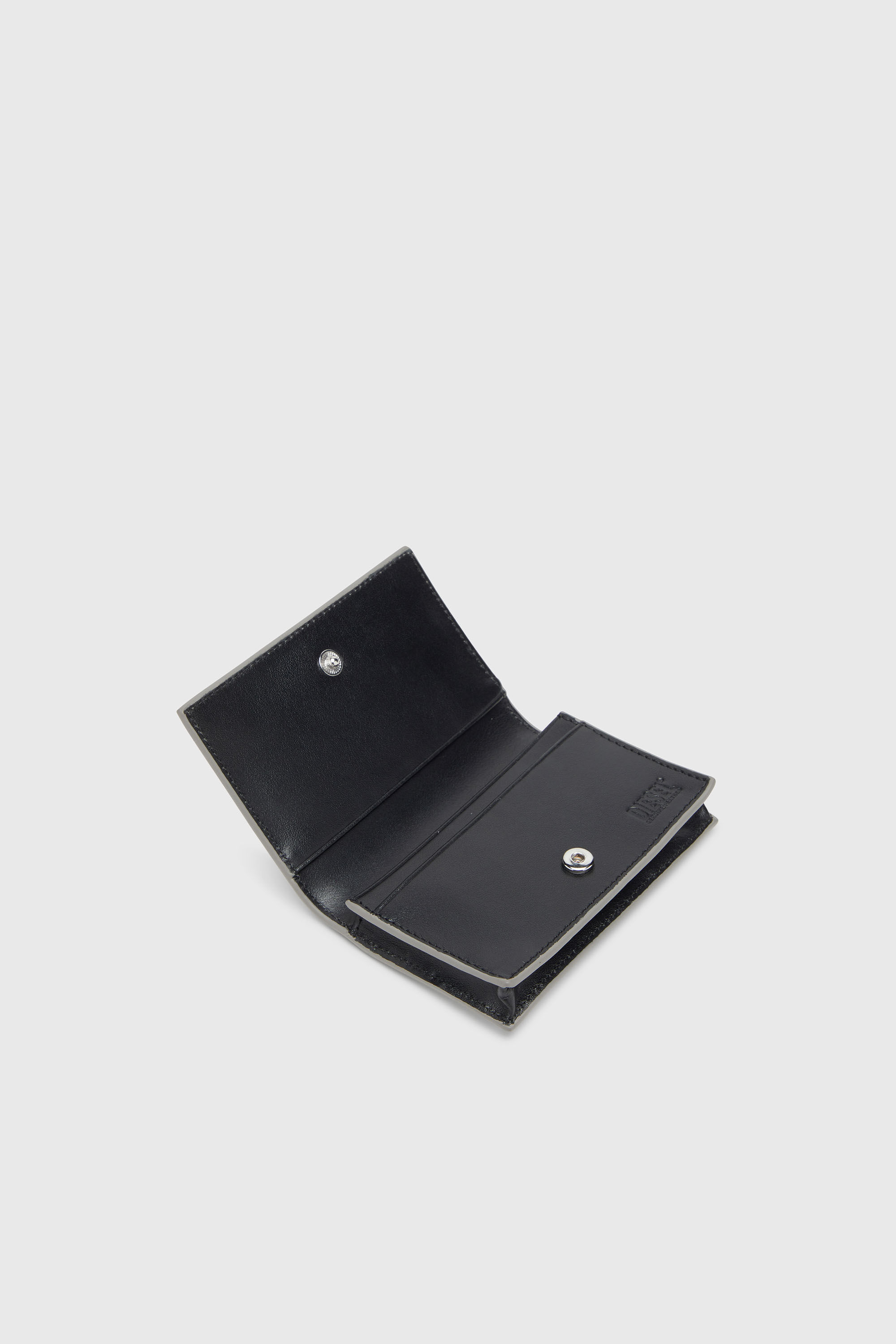 Diesel - 1DR CARD HOLDER IV, Porte-cartes en cuir m&eacute;tallis&eacute; Femme in Gris argent&eacute; - 3