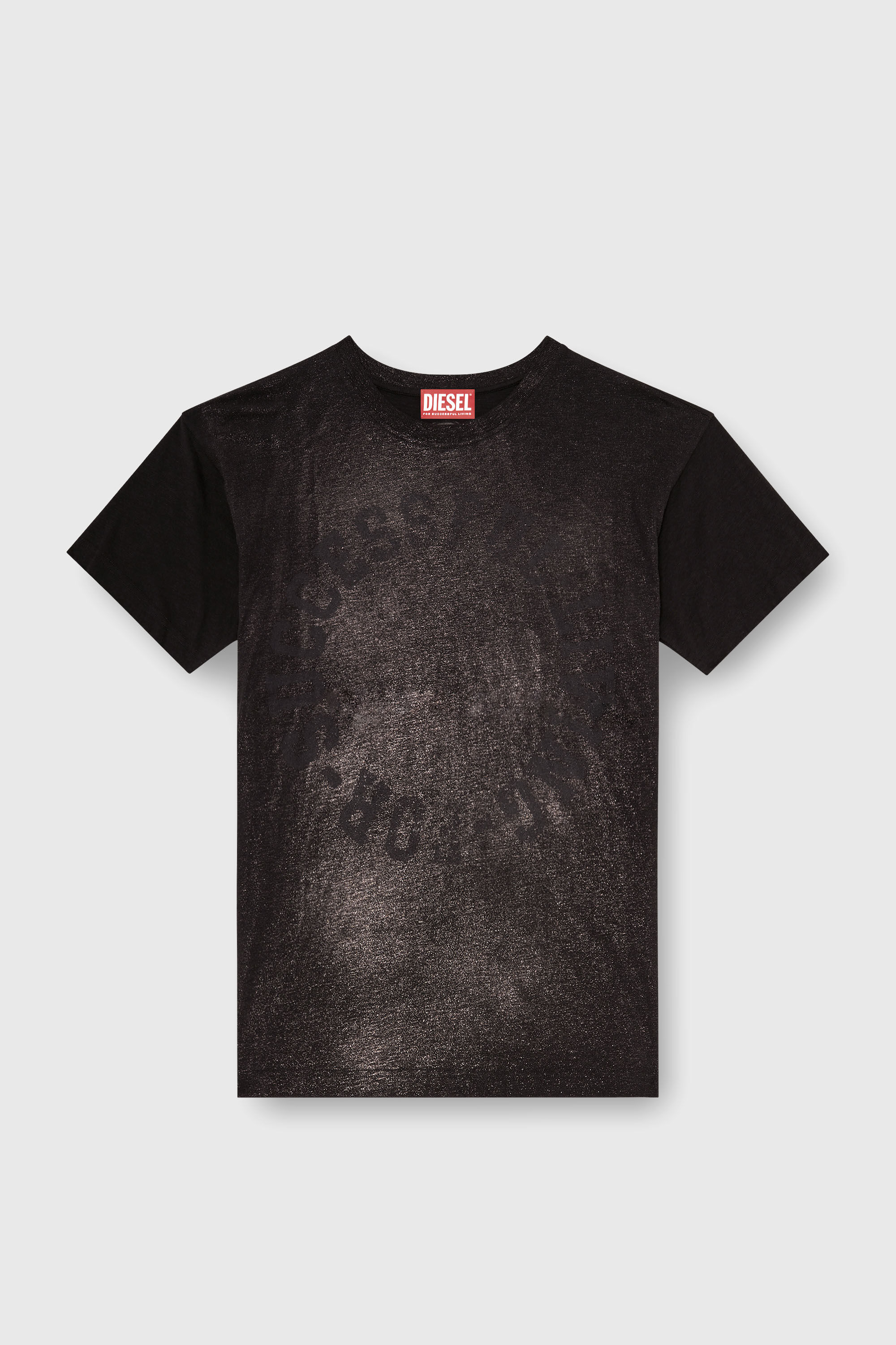 Diesel - T-NORM-AA2, T-shirt in cotone girocollo con stampa foil Uomo in Nero - 2