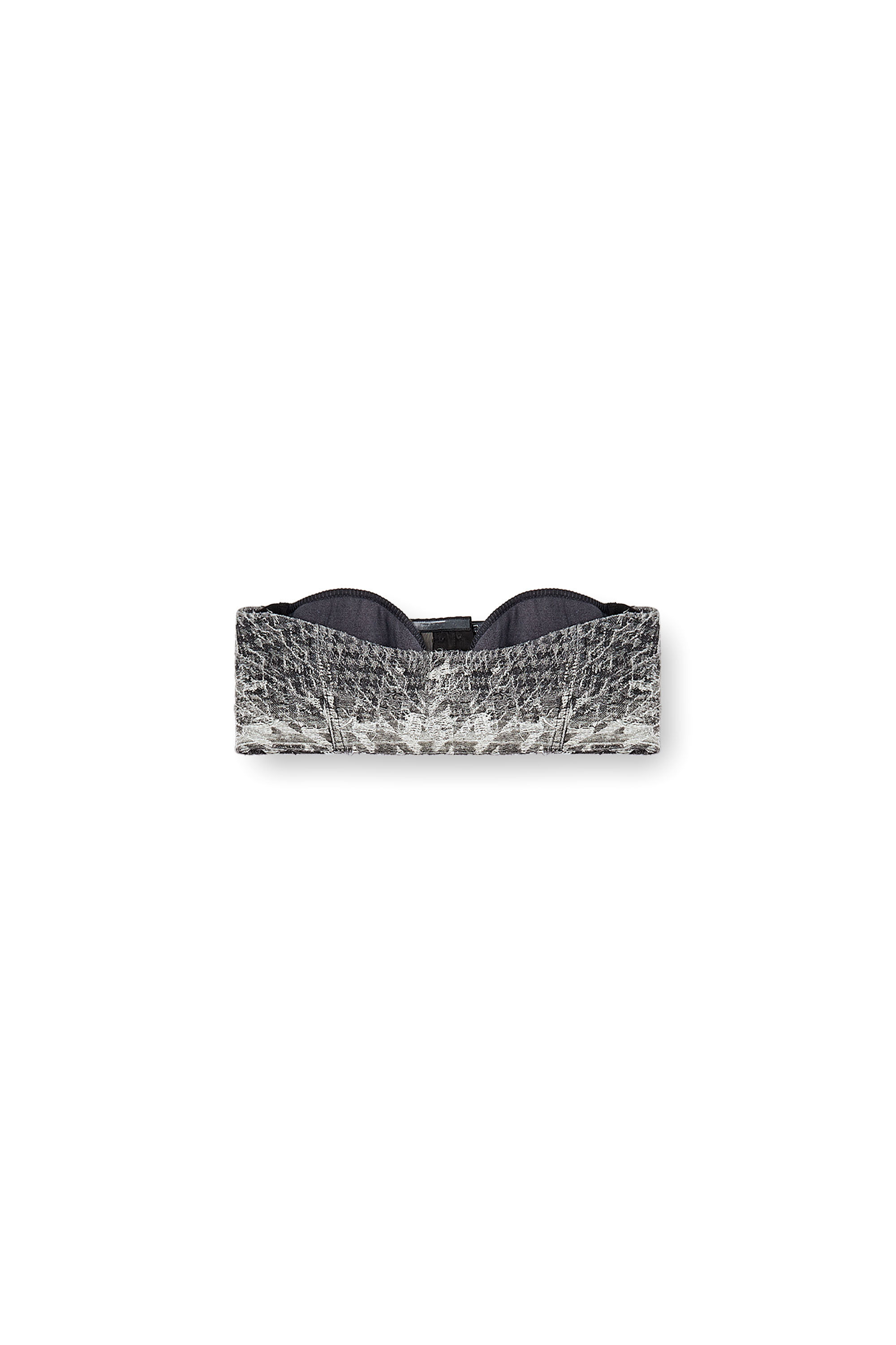 Diesel - DE-TOPPYS-FSH, Damen Bustier aus Prince-of-Wales-Jacquard-Denim in Schwarz/Weiss - 2