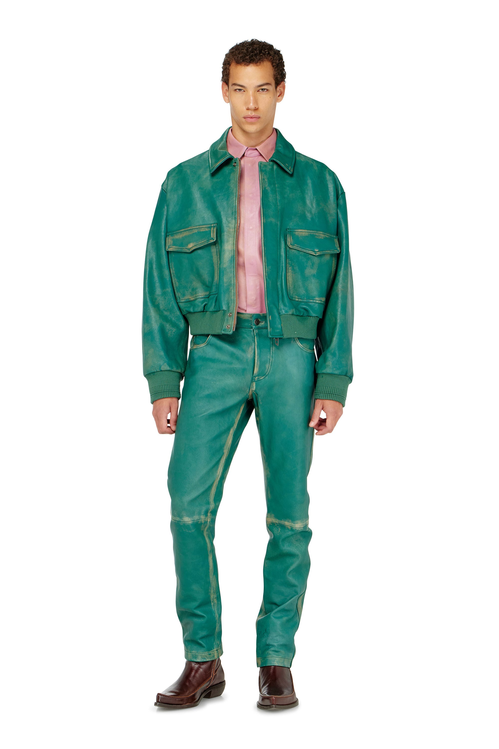 Diesel - P-OCKET, Pantaloni in pelle lavorata Uomo in ToBeDefined - 1