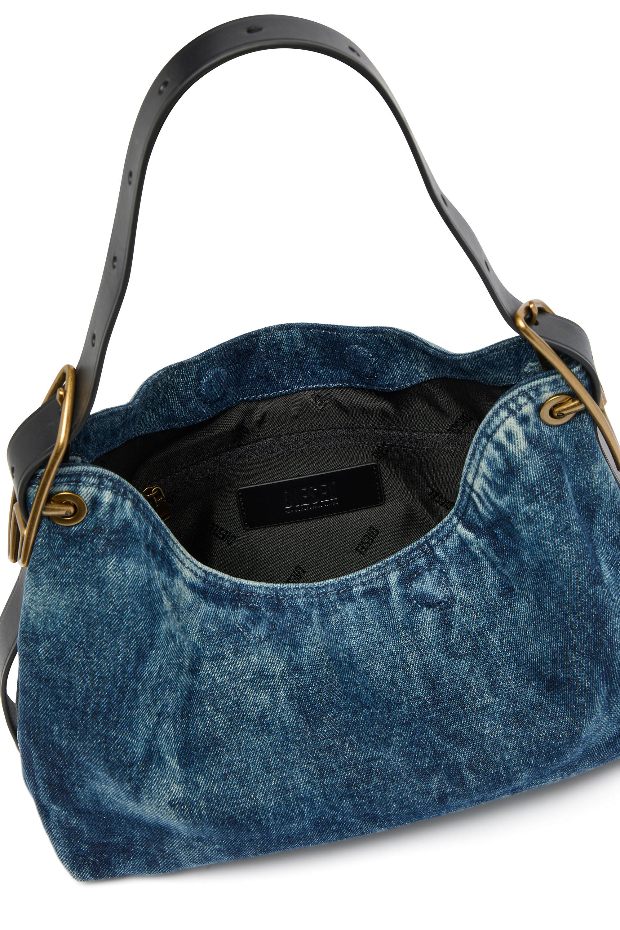 Diesel - D-LINE HOBO S, D-Line-Borsa a spalla in denim Donna in Blu - 6