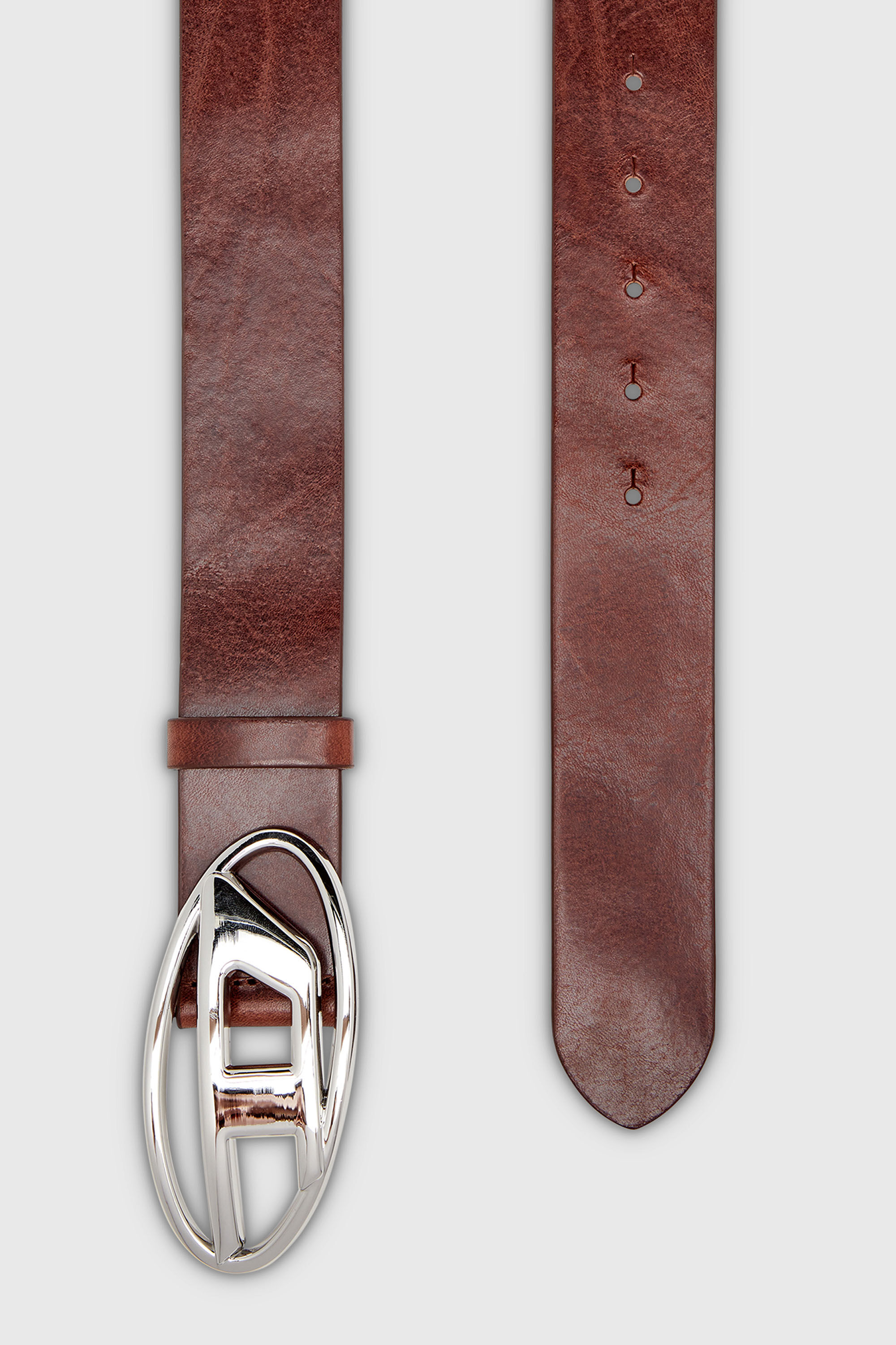 Diesel - B-1DR W, Damen 3.9cm G&uuml;rtel mit gl&auml;nzender  Oval D-Schnalle in Dunkelbraun - 2
