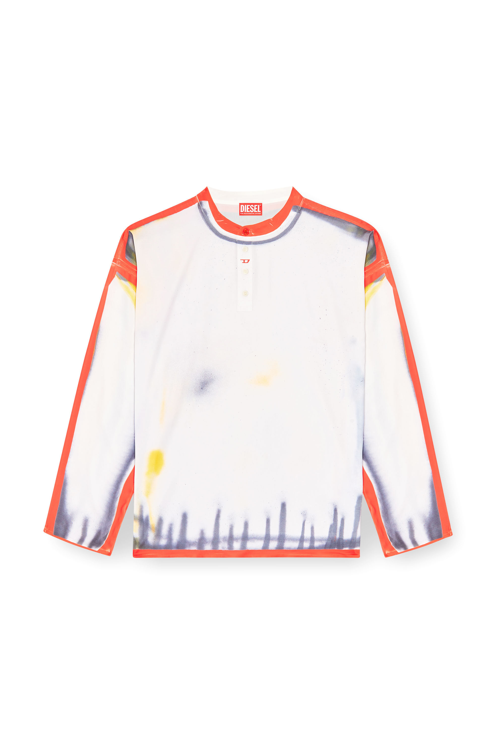 Diesel - T-OLAVI-A-SER-GRAFFITI-USA, Unisex Henley-Top im Graffiti-Print in Rot/Weiss - 2