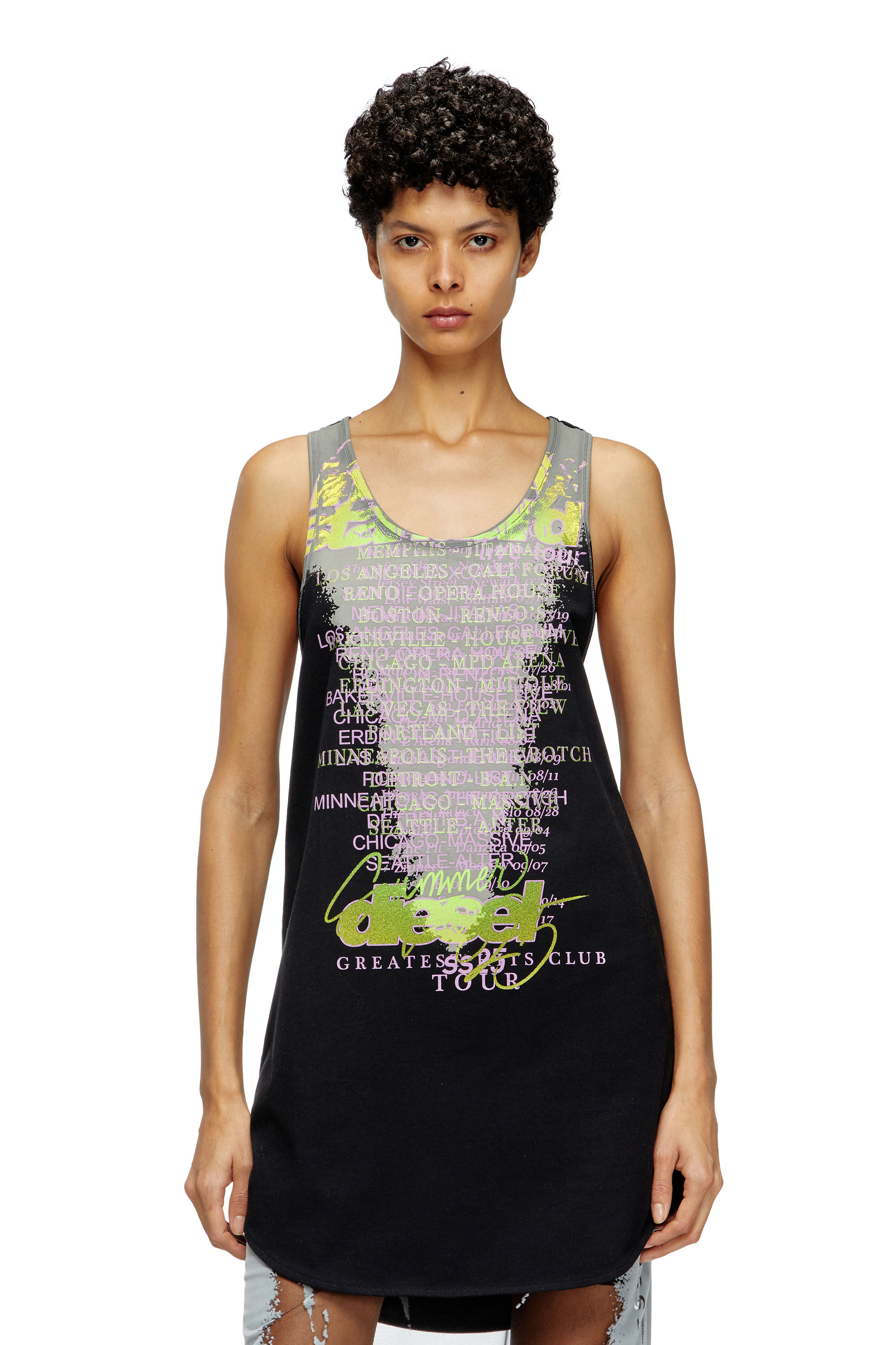 Diesel - T-SHAN, Unisex Tanktop mit Text-Print in Schwarz - 5