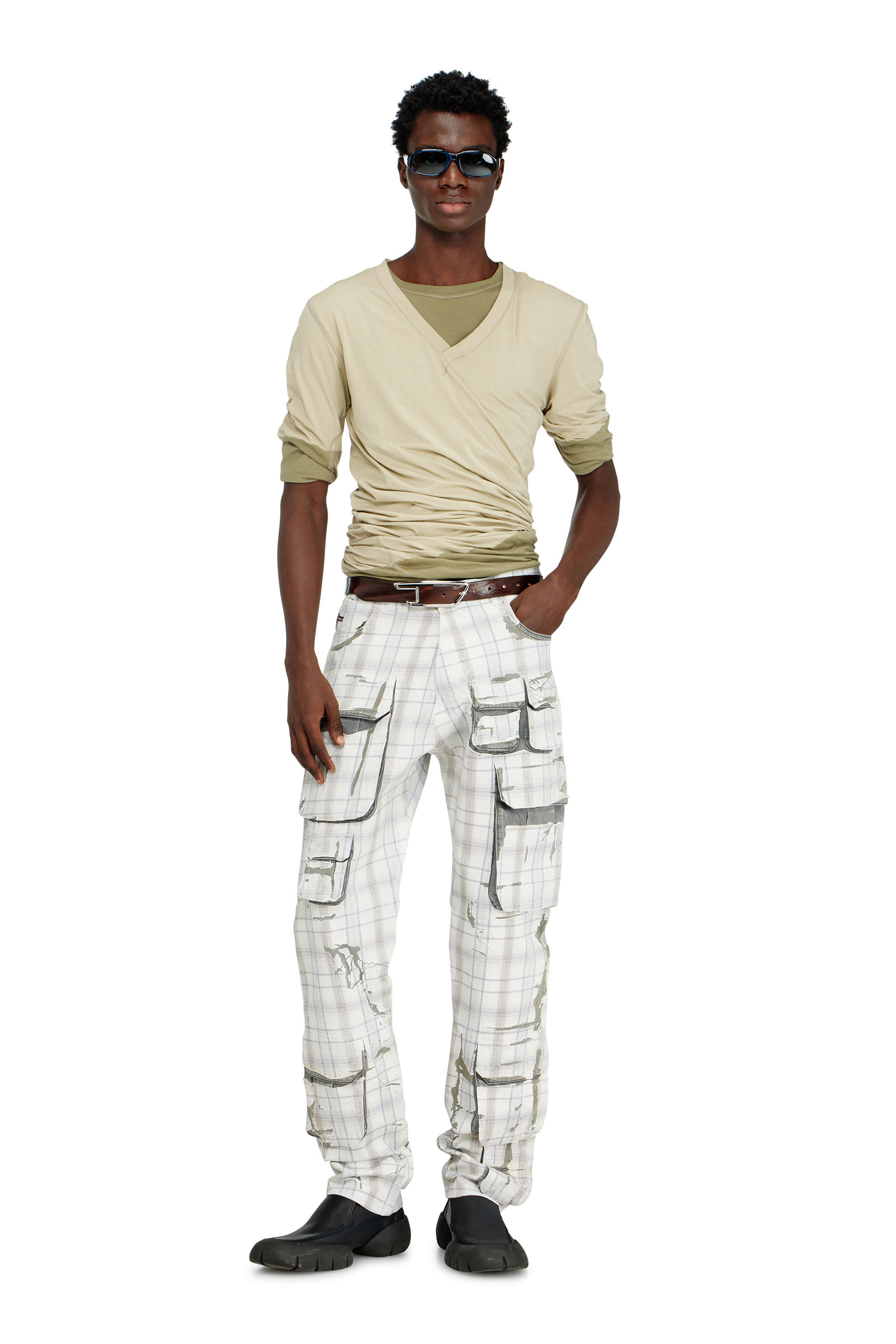 Diesel - T-MOODY-PLAIN, Top a doppio strato avvitato Uomo in Verde - 1