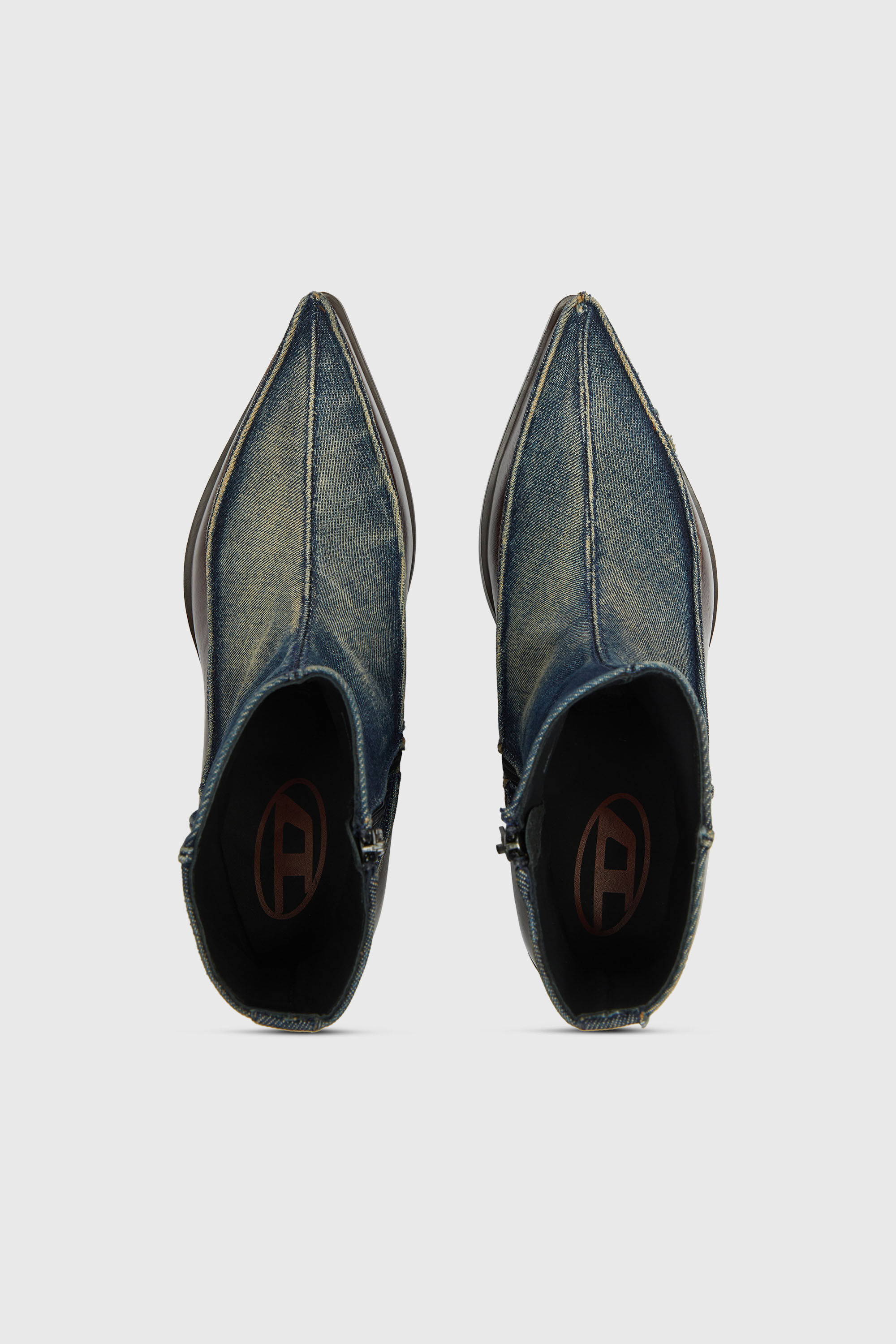 Diesel - D-FRIDO-30-TR, D-Frido-Bottines western en cuir et denim Homme in ToBeDefined - 4