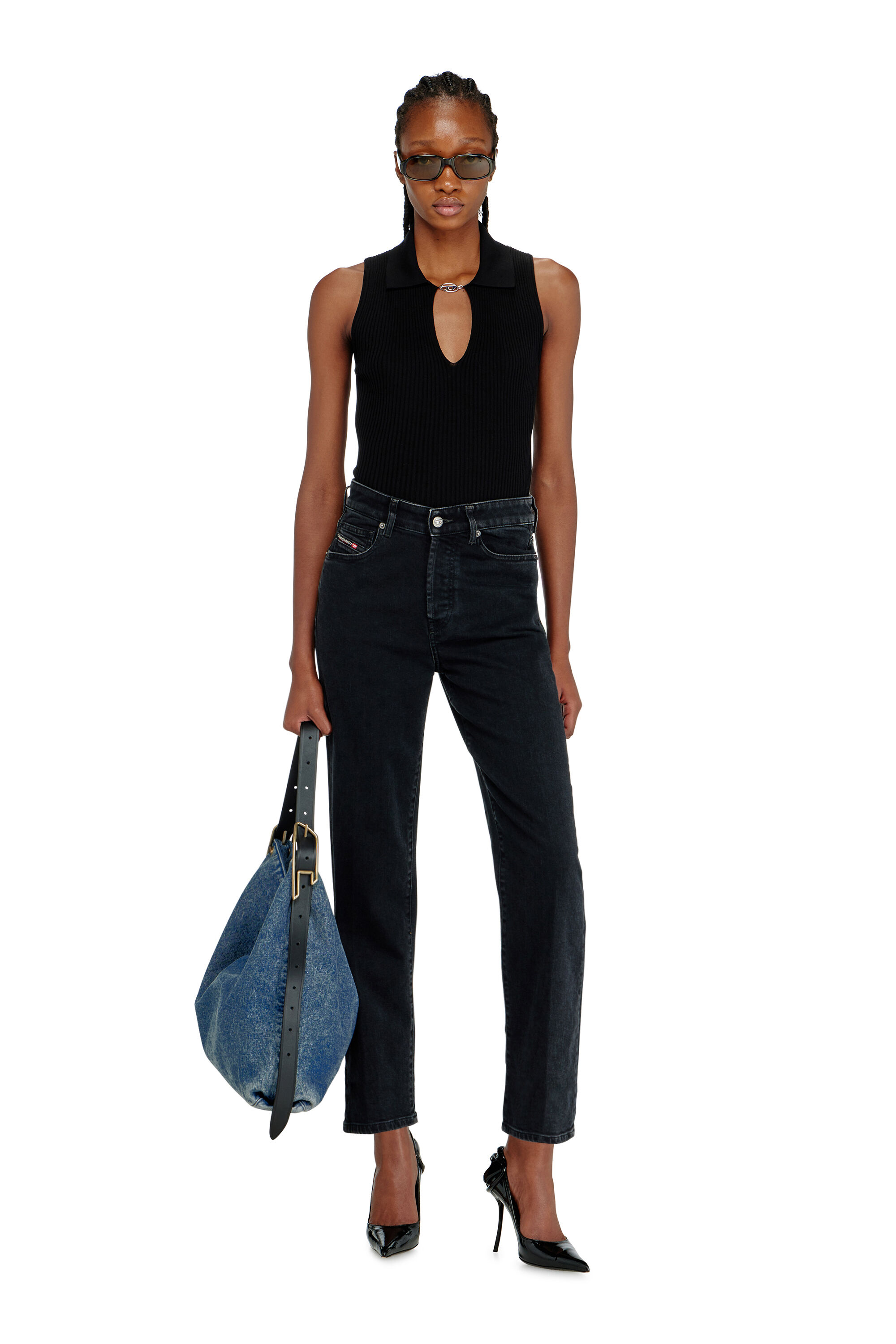 Diesel - Regular Jeans 1981 D-Went 09N89 Donna, Nero/Grigio scuro - Image 1