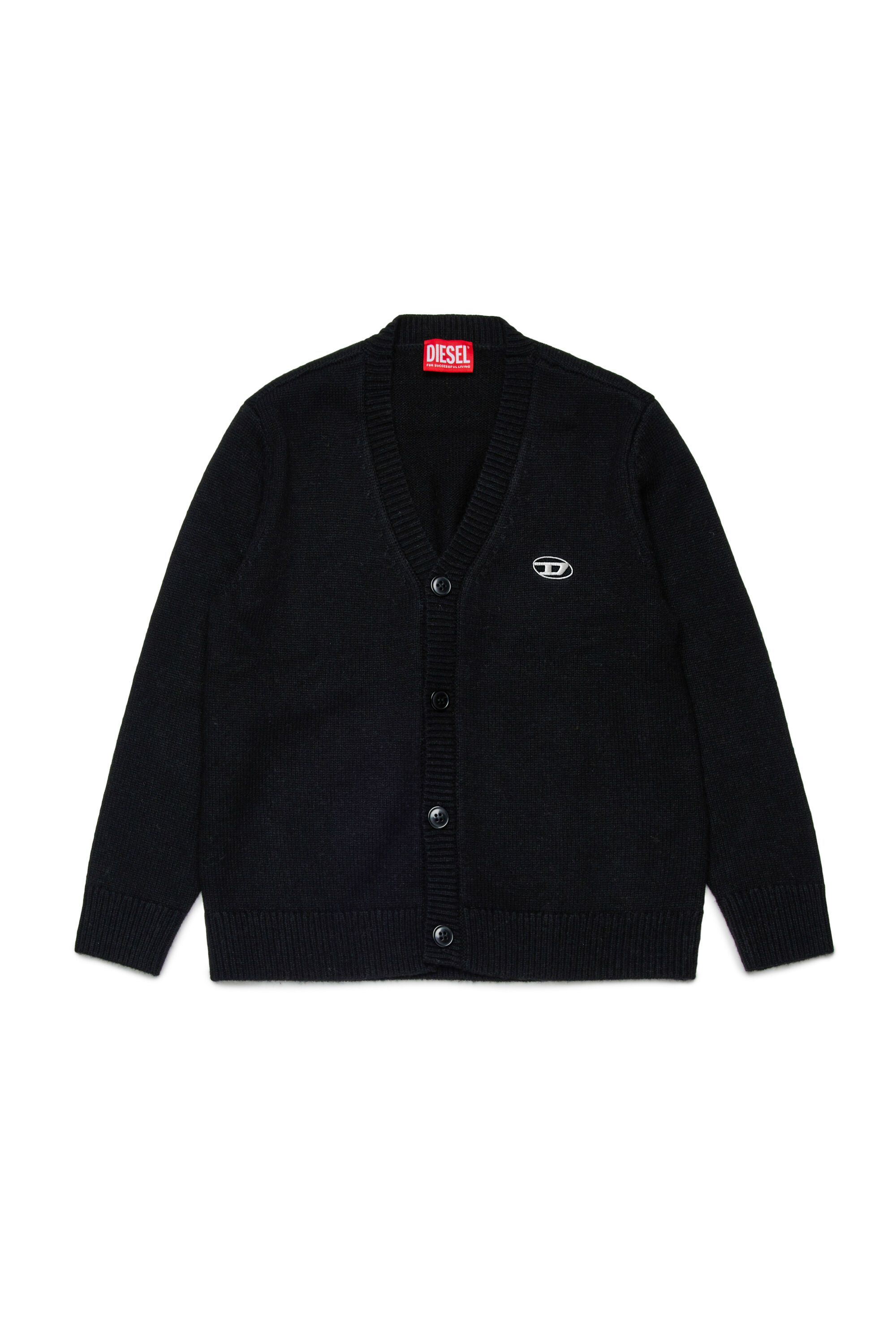Diesel - KRAMCARDIGAN, Cardigan en laine Homme in Noir - 1