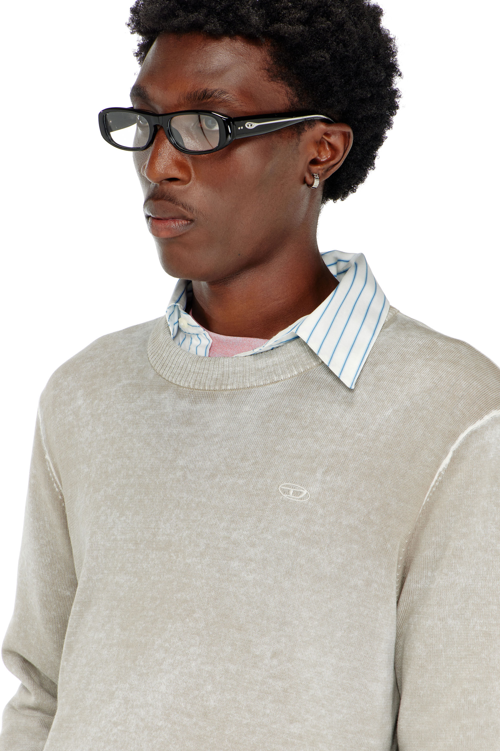 Diesel - K-LAURENT, Maglia con stampa interna sfumata Uomo in Grigio - 5