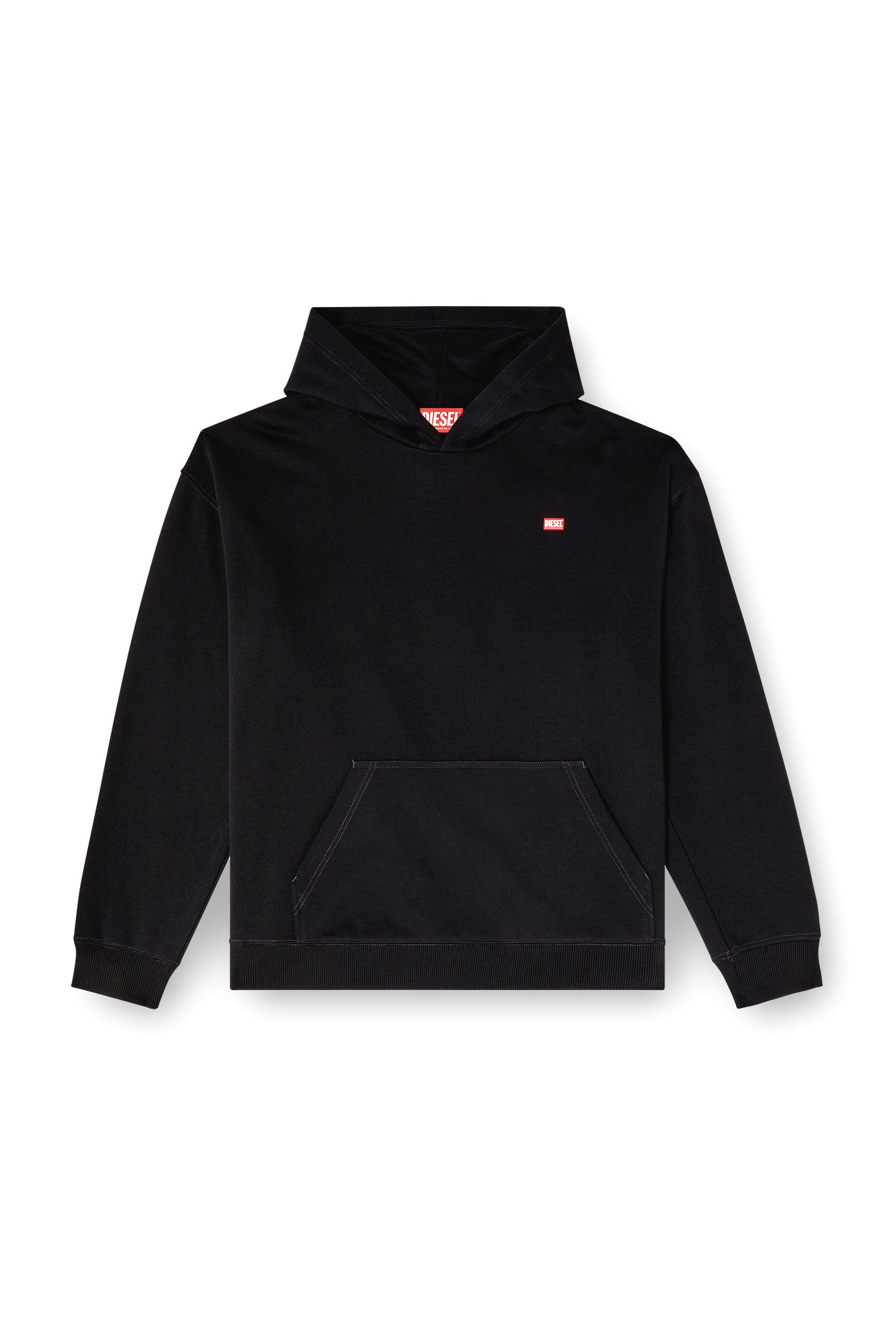 Diesel - S-BOXT-HOOD-R11, Sweat-shirt à capuche avec imprimé du défilé Homme in Noir - 2