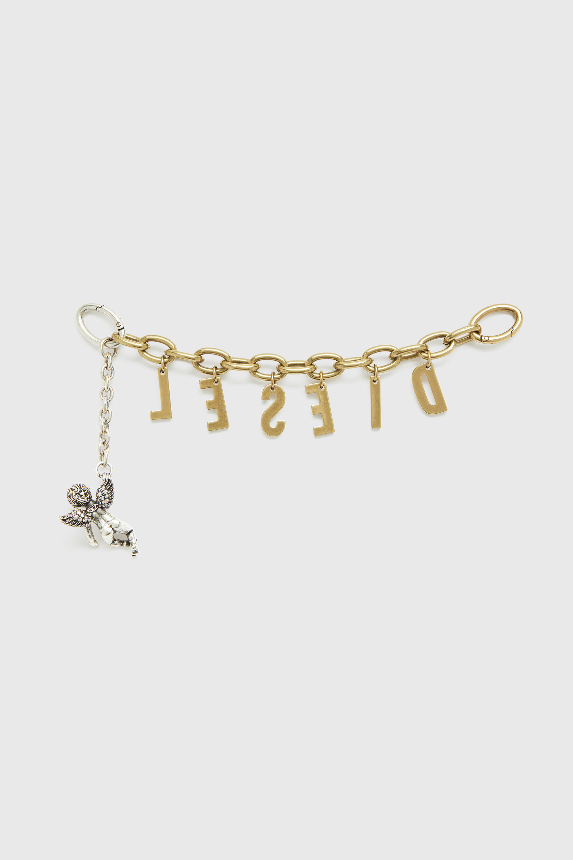 Diesel - CHAIN-D III S, Charm lettera in metallo con cherubino Donna in Oro - 2