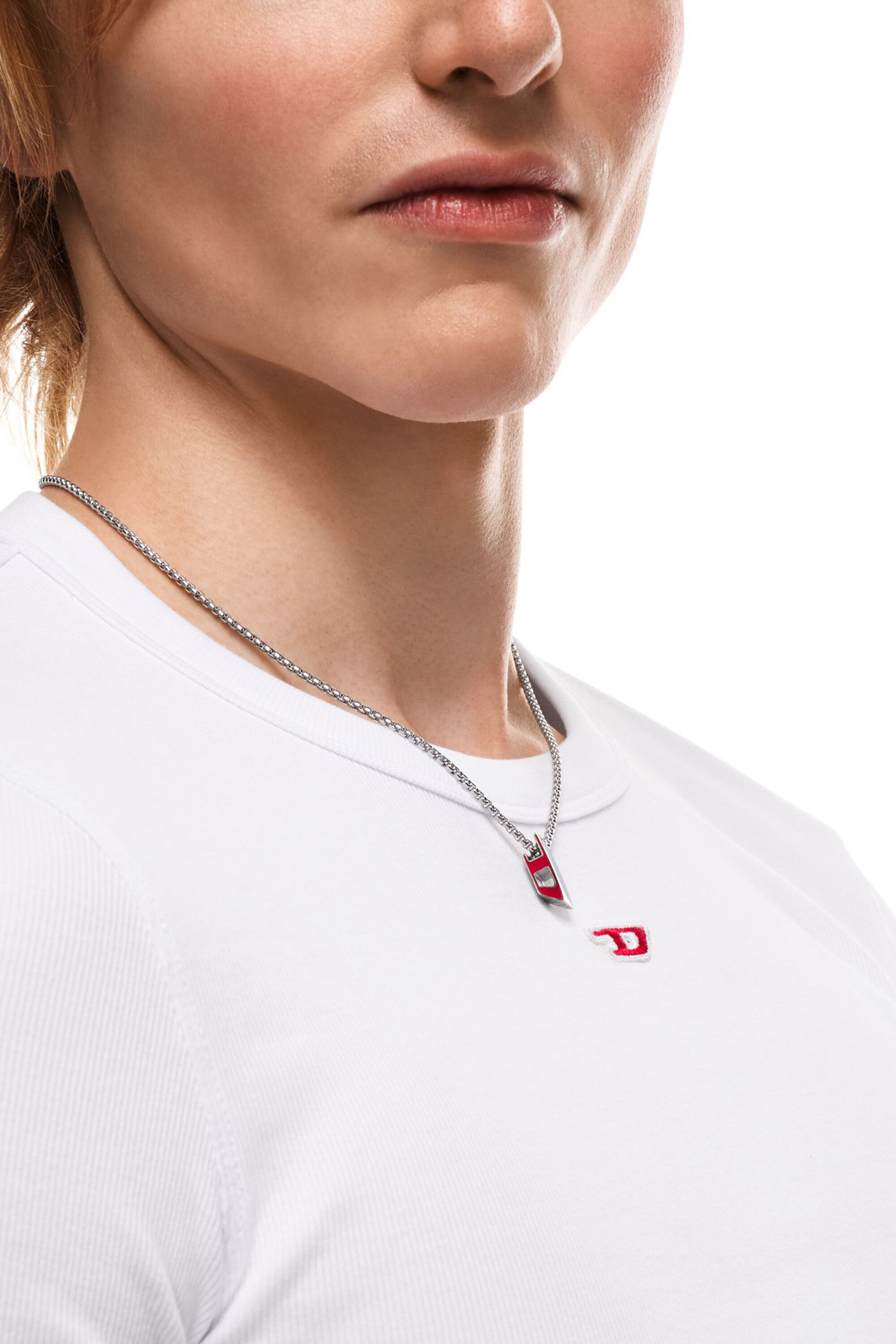 Diesel - DX1689040 JEWELLERY, Collier pendentif en acier inoxydable Mixte in Gris argent&eacute; - 6