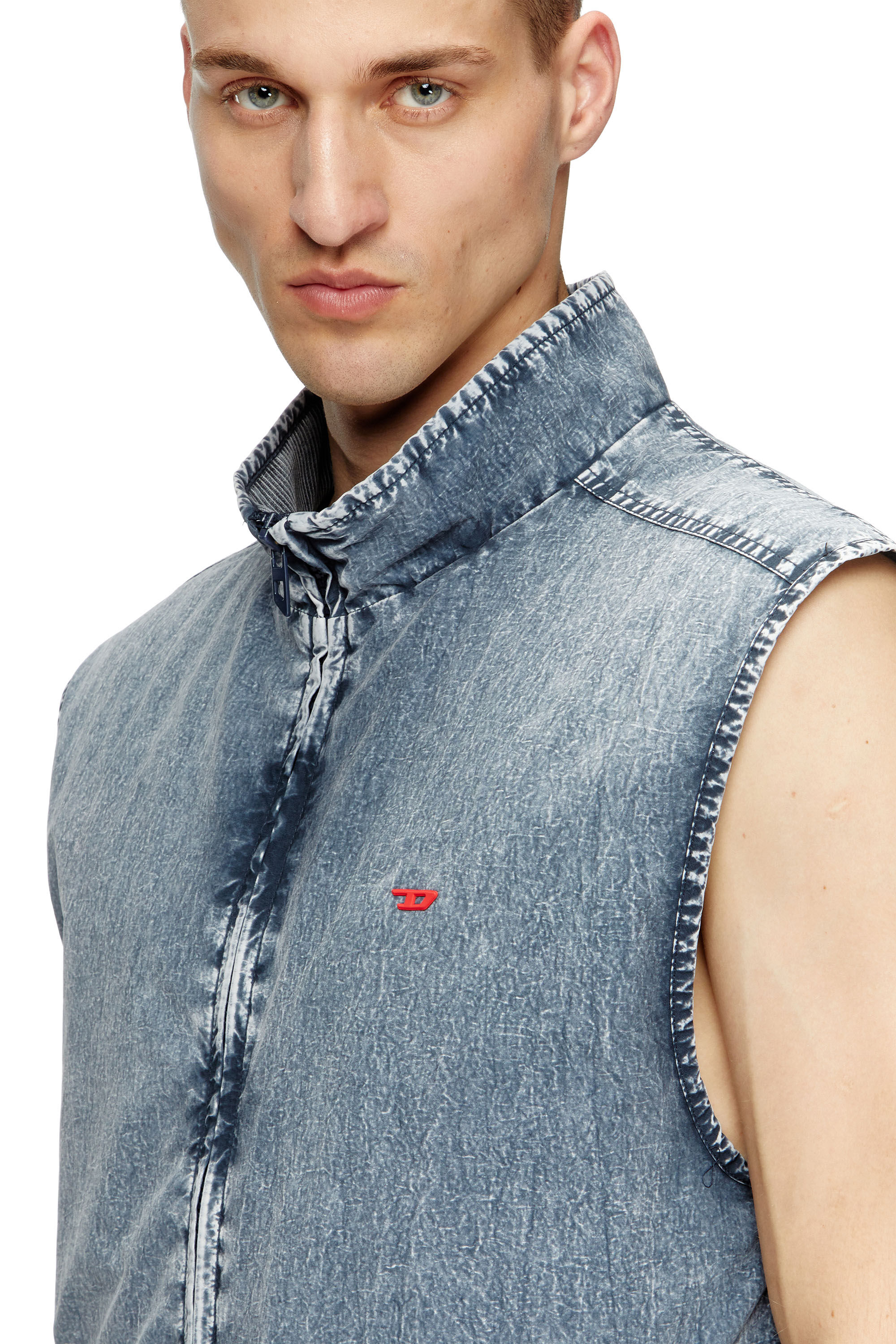 Diesel - J-ERB, Gilet in nylon Taslan riciclato Uomo in Blu - 5