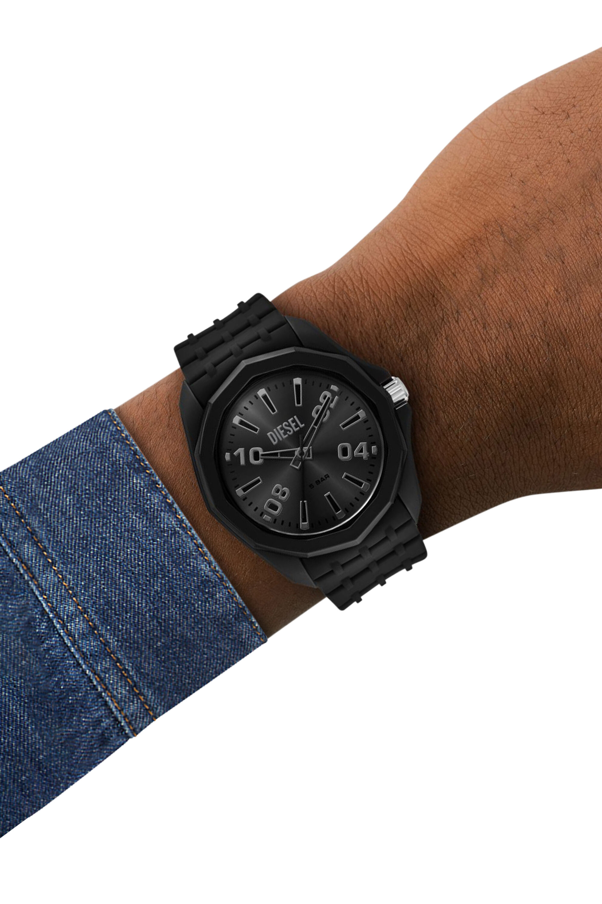 Diesel - DZ2243 WATCH, Herren Stinger Uhr aus schwarzem Silikon in Schwarz - 4