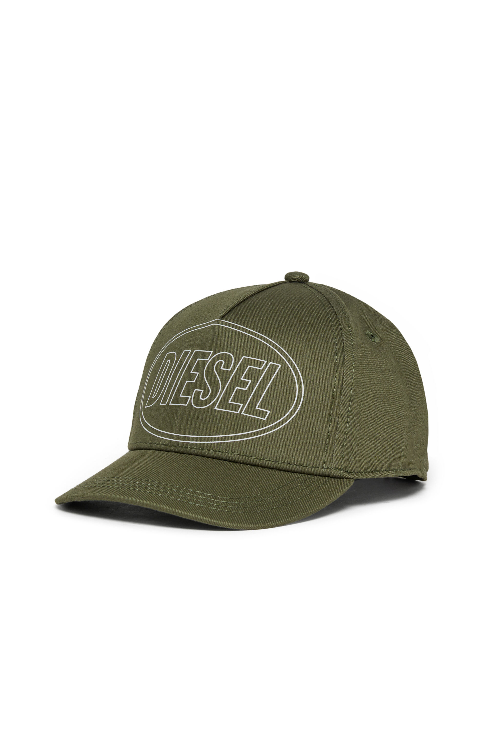 Diesel - FEPSIT, Man's Baseball cap in solid-colour cotton in Military Green - 1