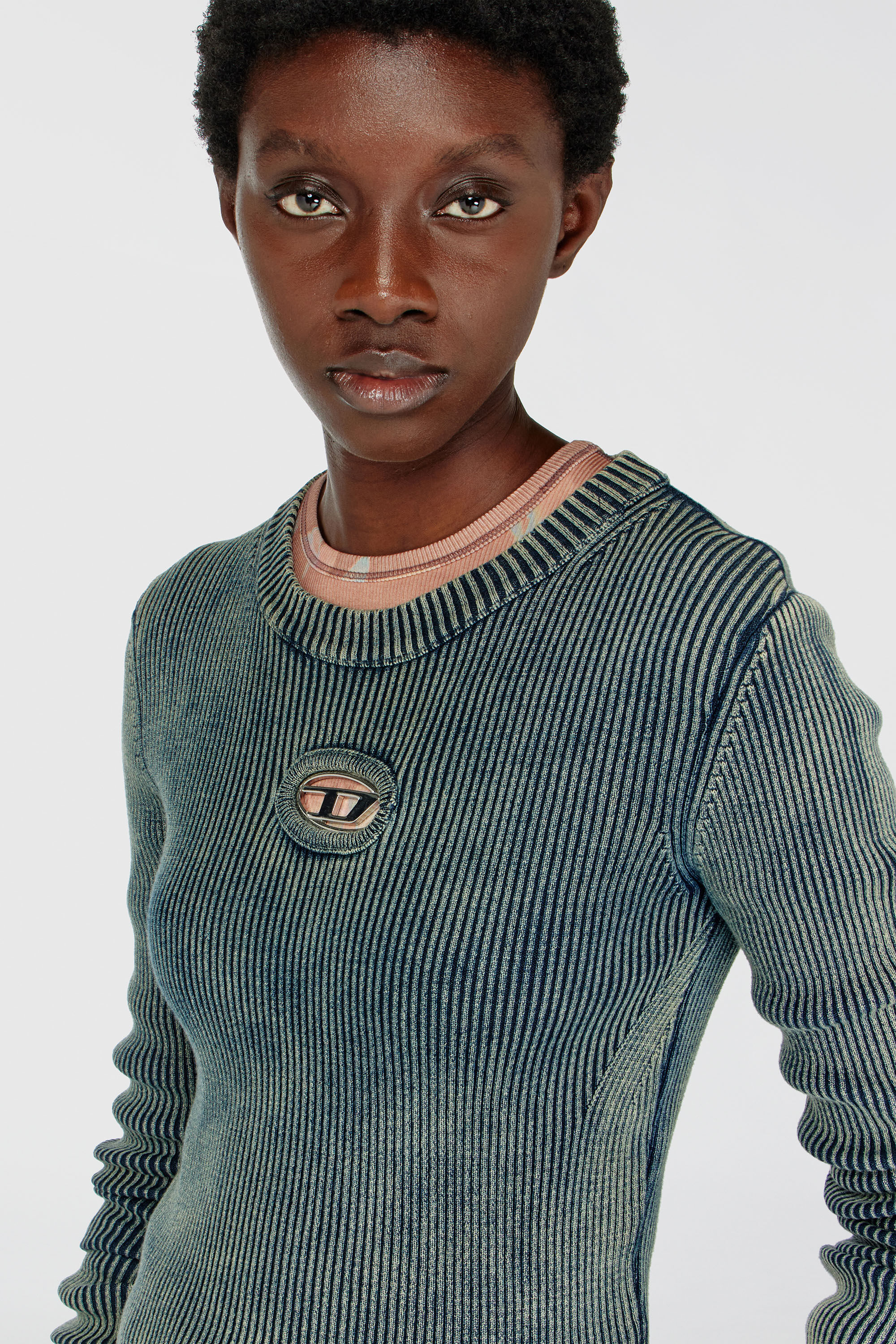 Diesel - M-ANCHOR-A, Top a coste con Oval D Donna in Blu - 5