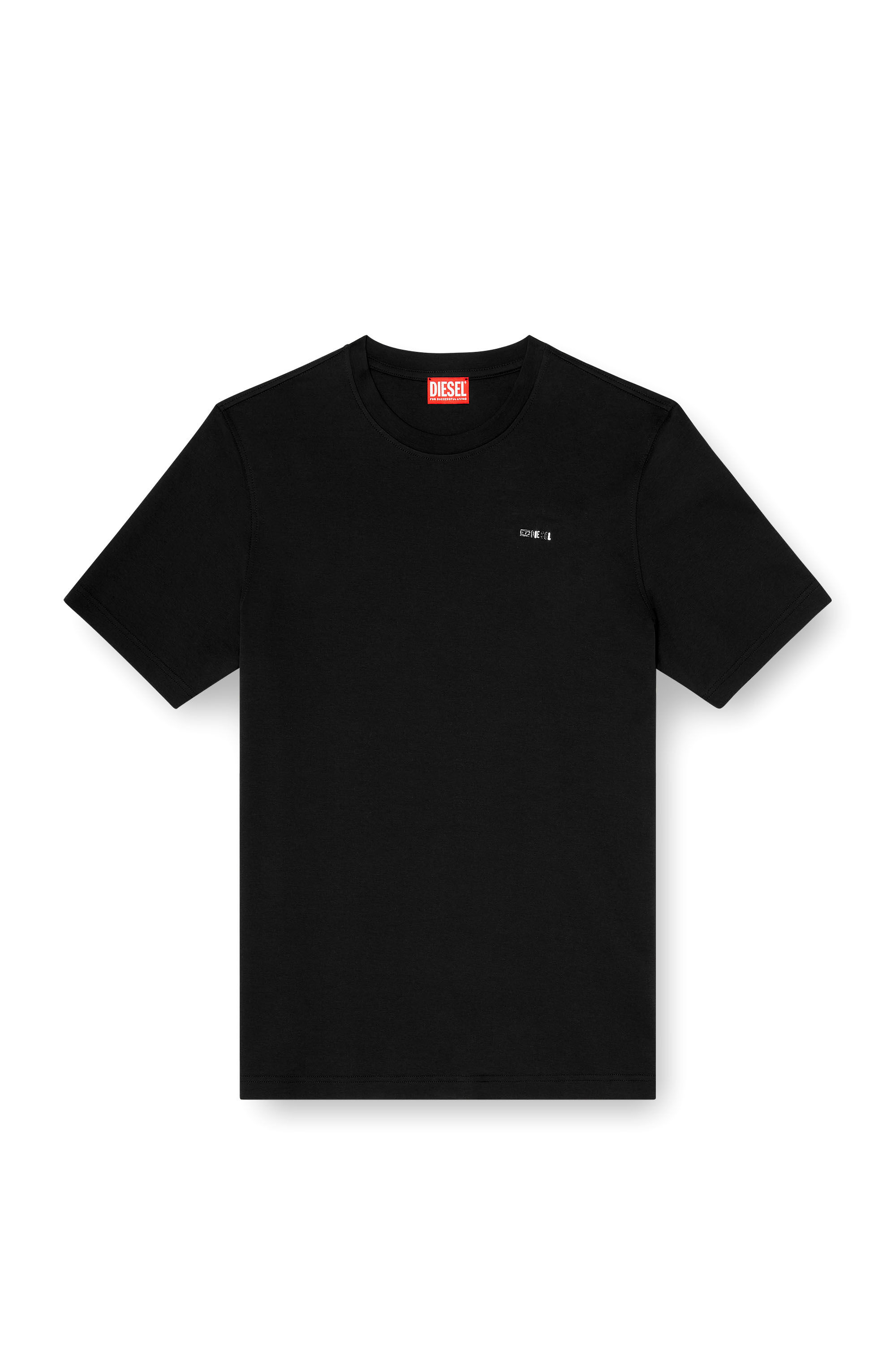 Diesel - T-ADJUST-MET, Man's Cotton T-shirt with small logo on chest in Black - 2