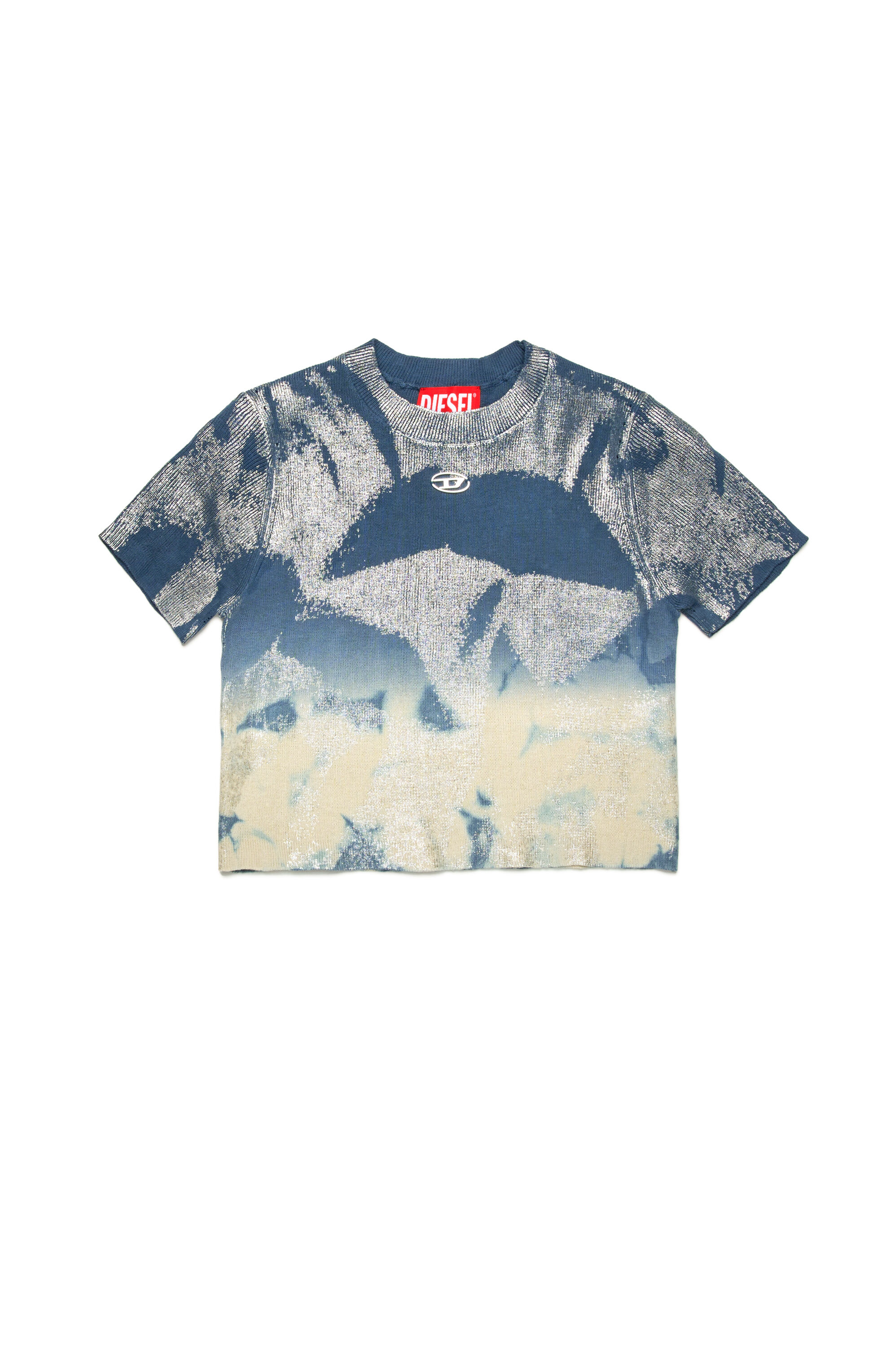 Diesel - KMILEENSS, T-shirt en tricot solarisé métallisé Femme in Gris argenté - 1