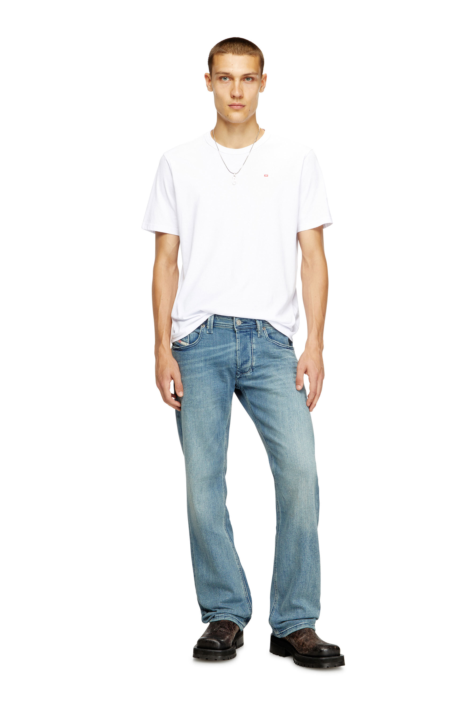 Diesel - T-ADJUST-MICRODIV, T-shirt avec logo micro-brodé Mixte in Blanc - 1