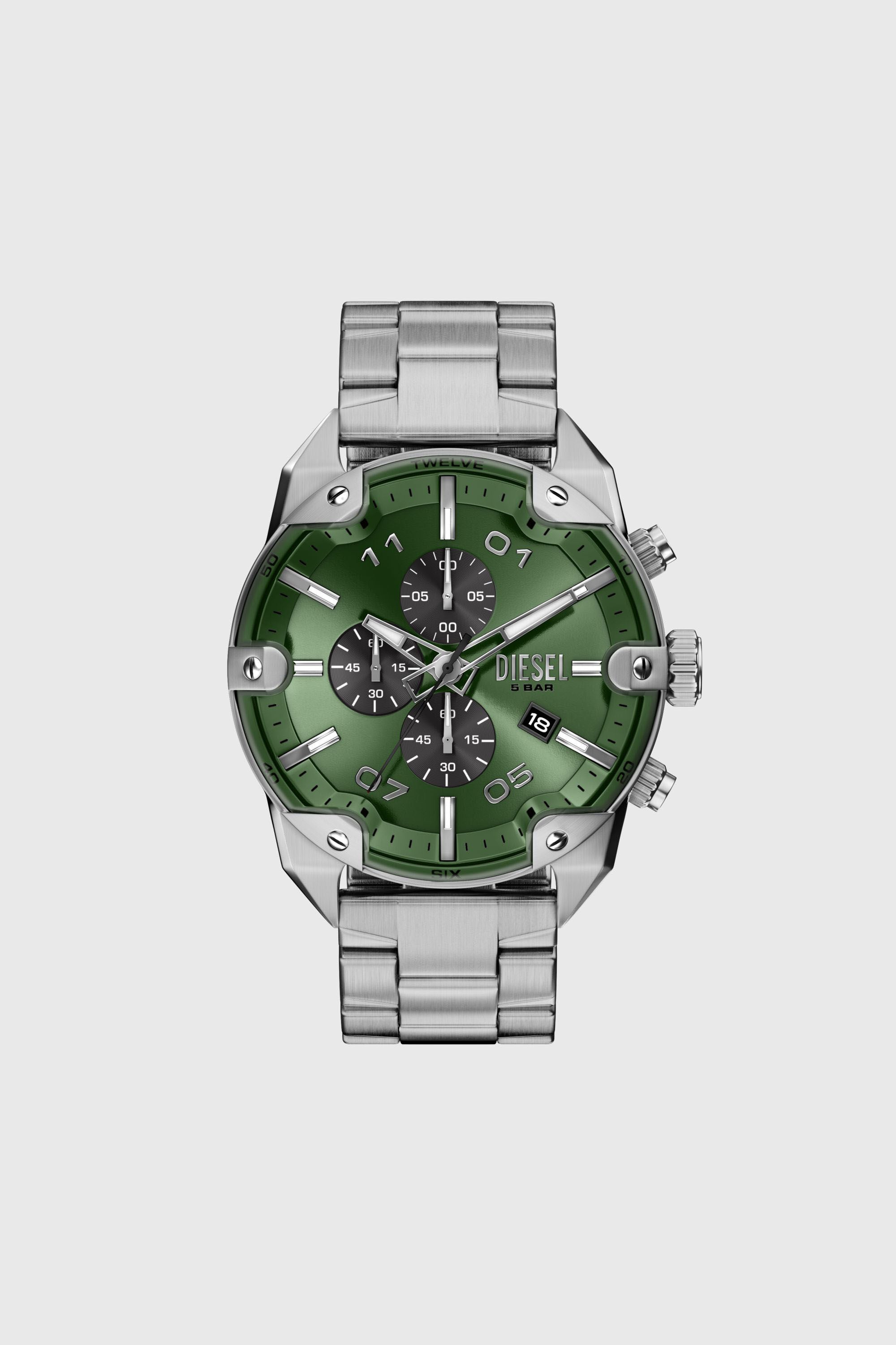 Diesel - DZ4712 WATCH, Orologio Spiked in acciaio inox con borchie Uomo in Argento - 1
