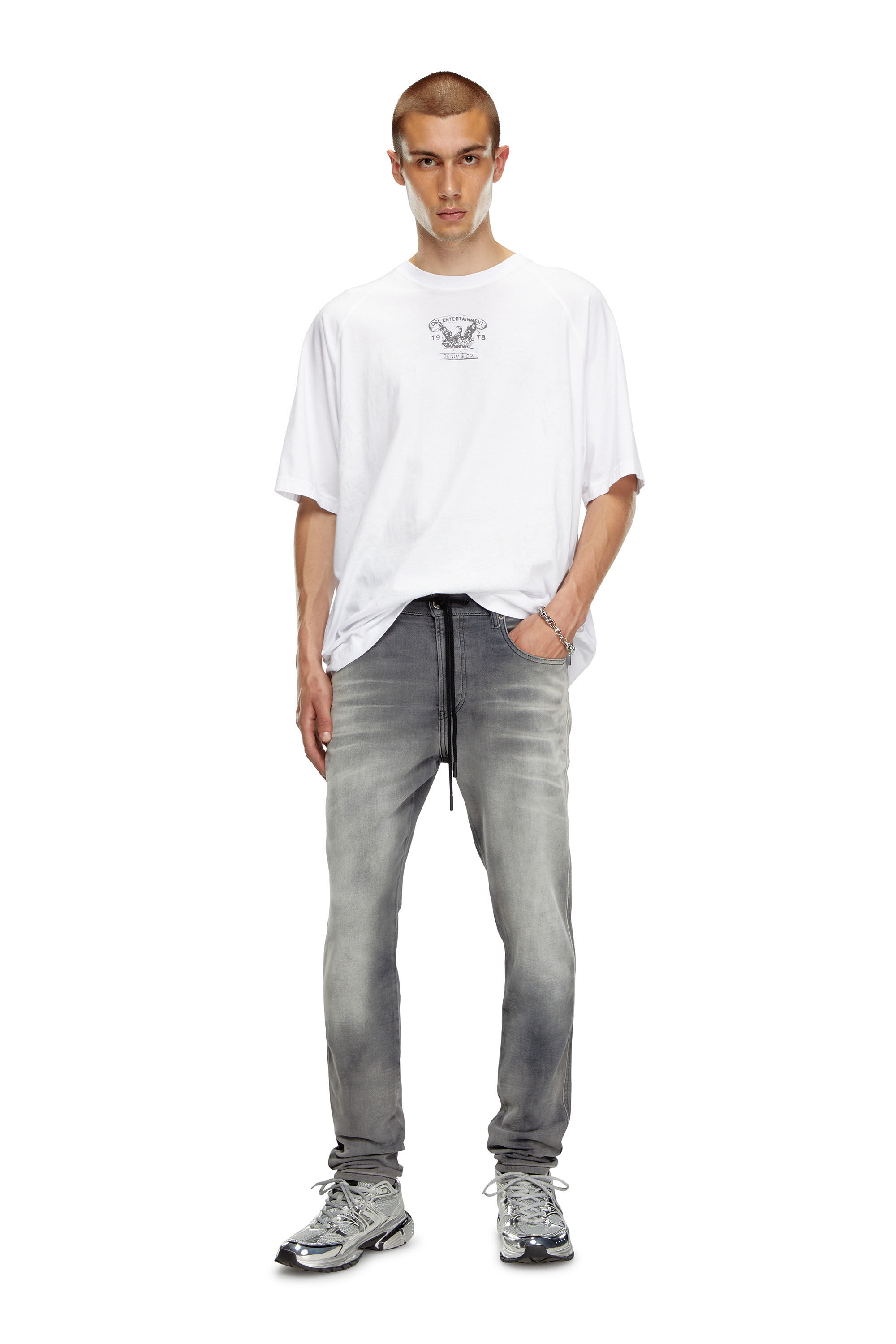 Diesel - Herren Slim 2060 D-Strukt Joggjeans® 068LR, Dunkelgrau - Image 1