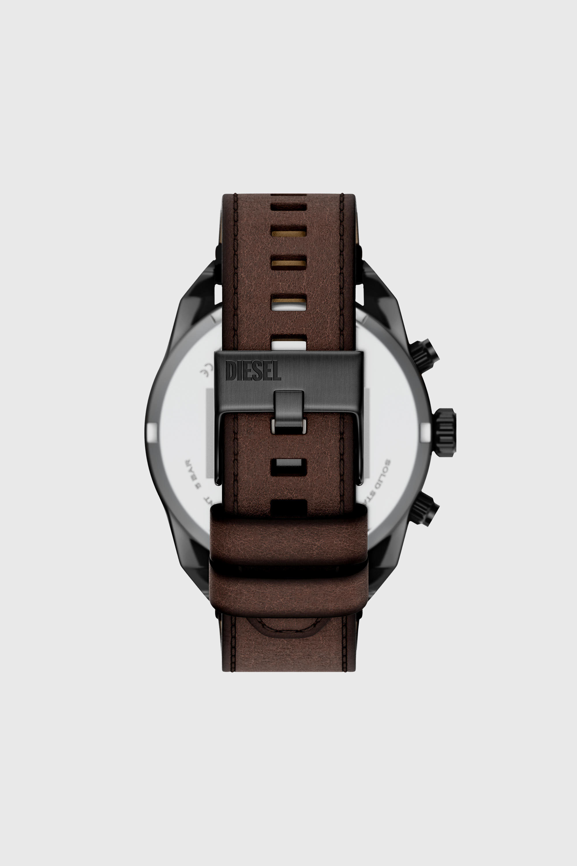 Diesel - DZ4735 WATCH, Herren Spiked Uhr mit braunem Lederarmband in Braun - 3