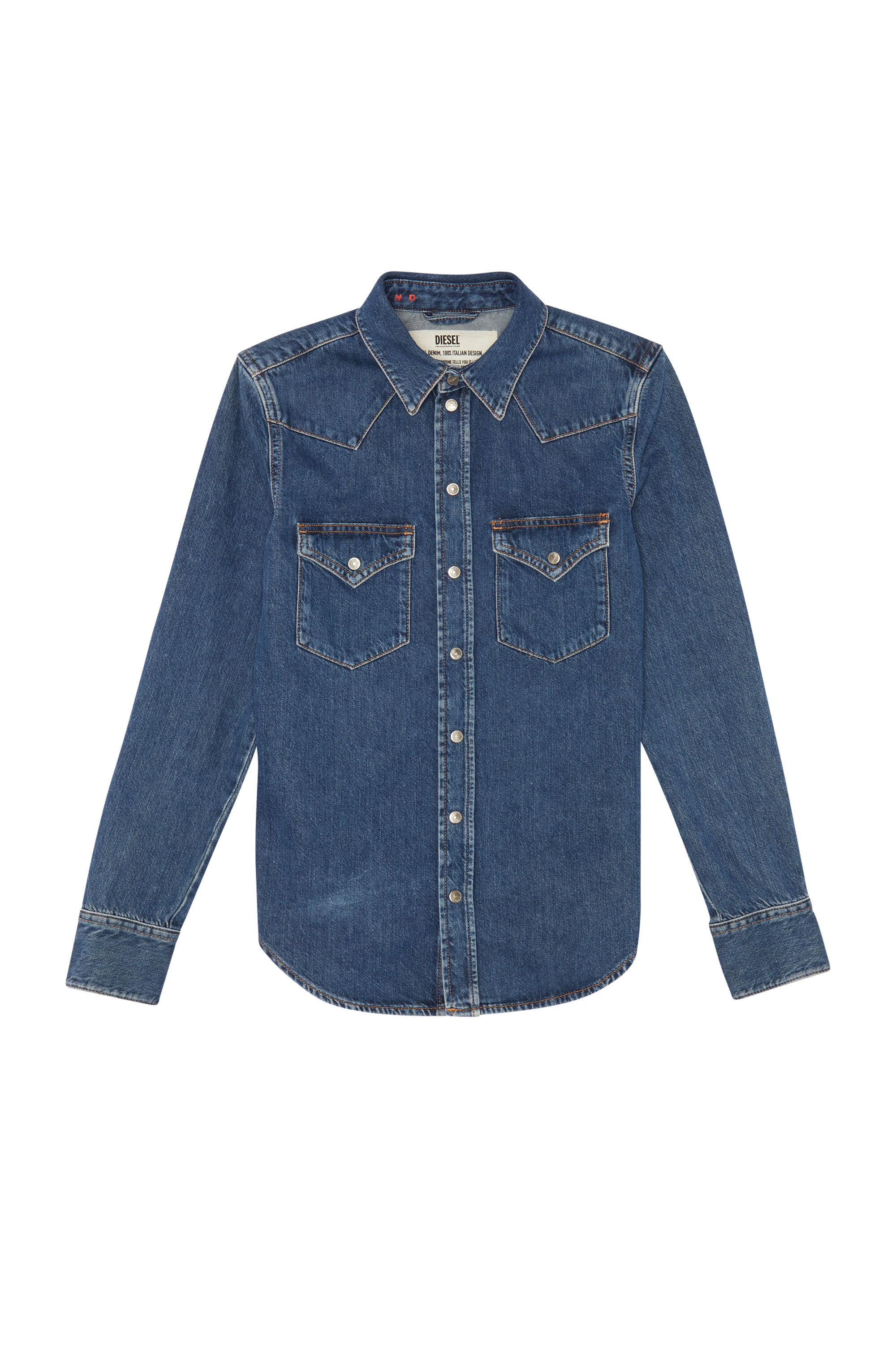 Diesel - DE-RINGY, Diesel Femme - Chemises en Denim Bleu moyen Femme in Bleu - 1