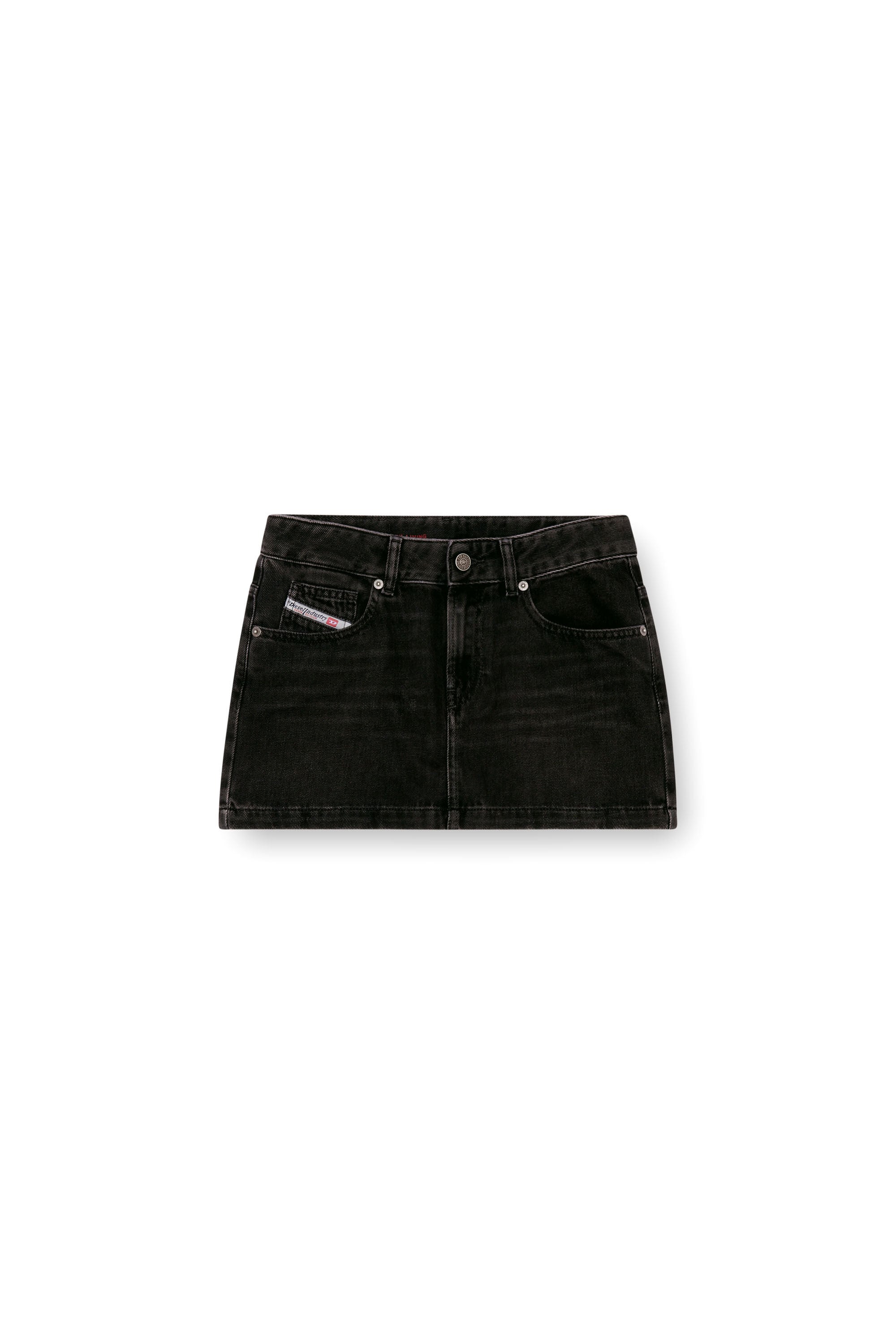 Diesel - DE-RON, Gonna corta in denim lavaggio clean Donna in Nero - 2