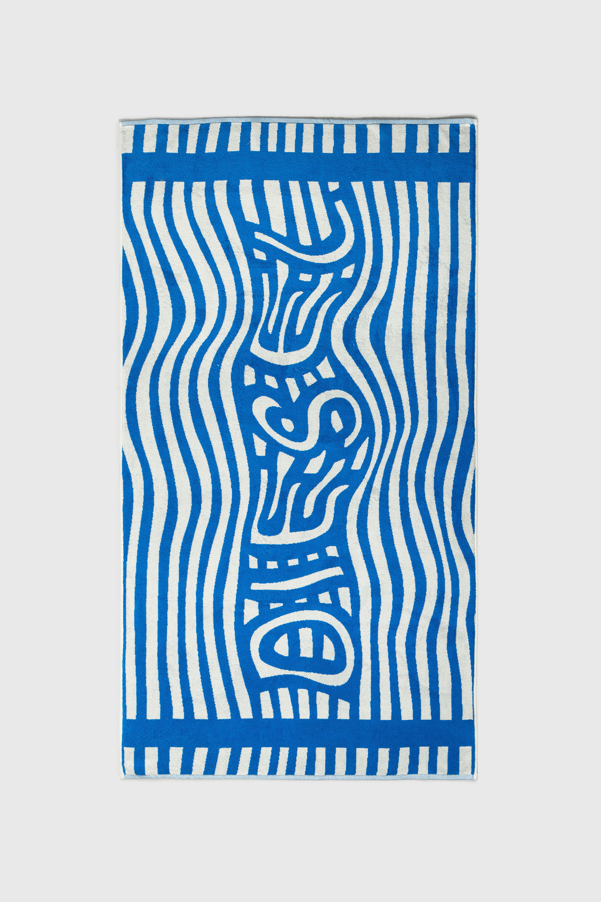 Diesel - 1018164 STRIPES GREY/BLUE TOWEL, Unisex Frotteehandtuch 100x180 cm in Blau - 1