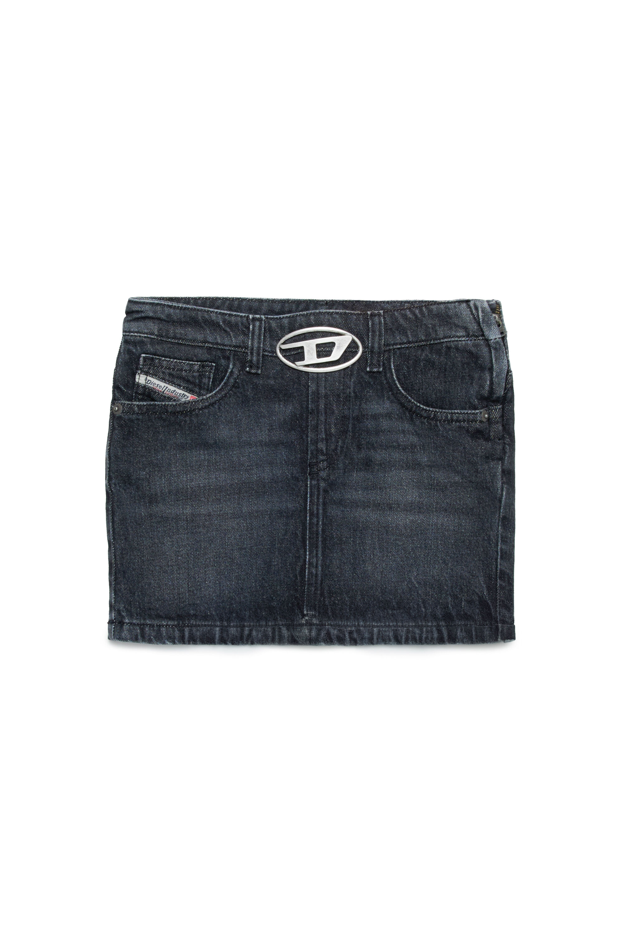 Diesel - GERON-S2-J, Minigonna in denim con dettaglio Oval D Donna in Nero - 1