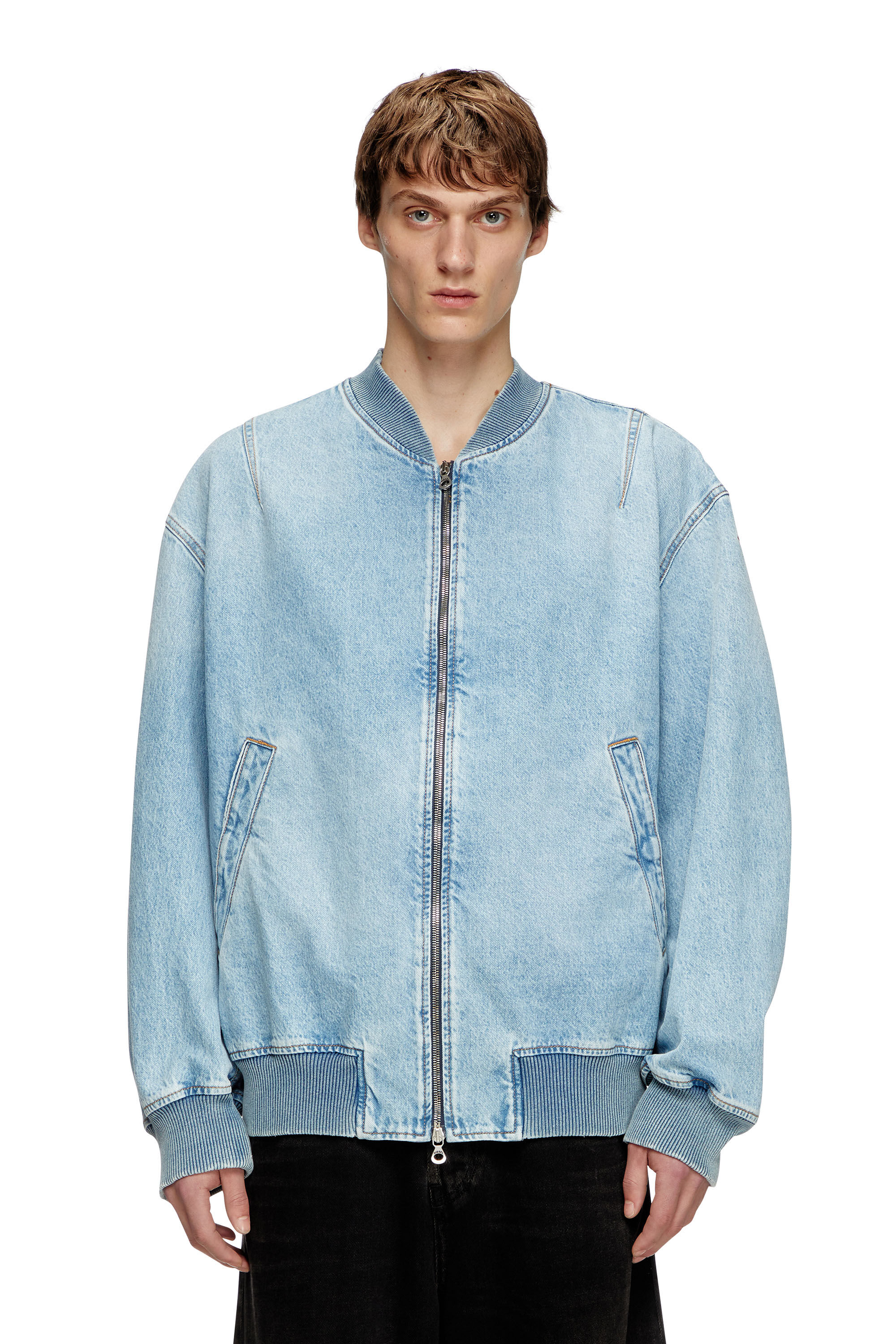 Veste bomber en denim Homme Bleu Diesel