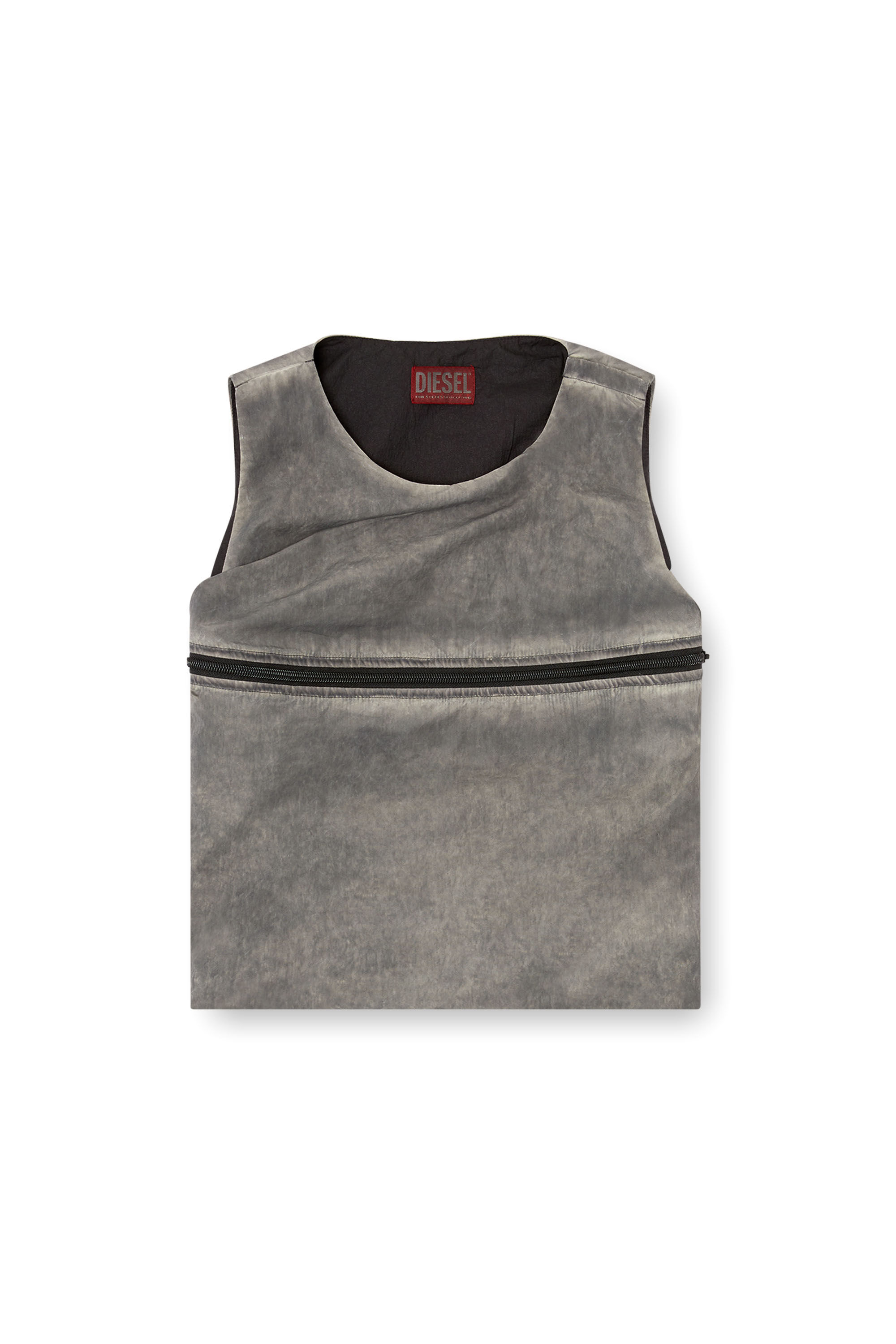 Diesel - T-ORIGIN, Top a palloncino con tasca utility Donna in Grigio - 2
