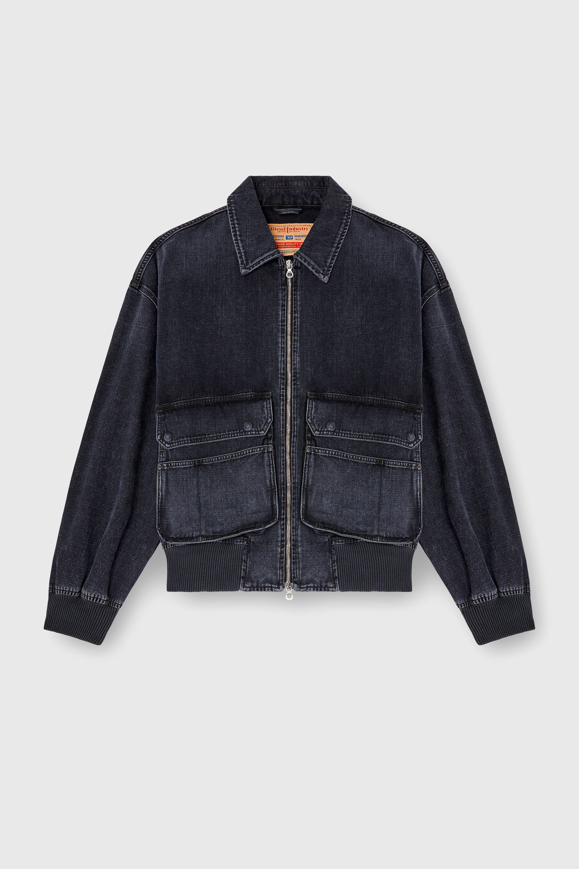 Diesel - D-KURZ, Veste en denim tiss&eacute; batavia Mixte in Noir - 2