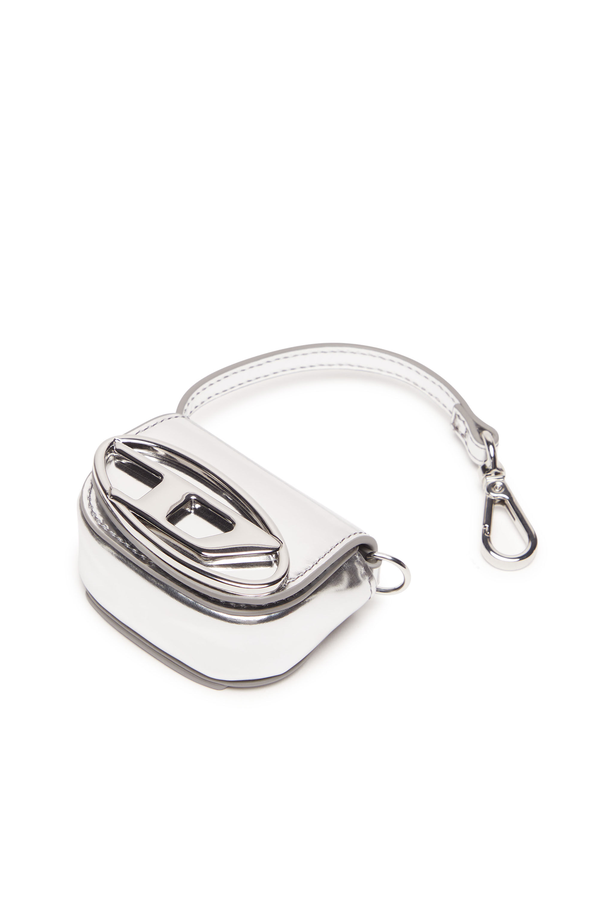 Diesel - 1DR XXS, Charm in pelle metallizzata Donna in Argento - 4