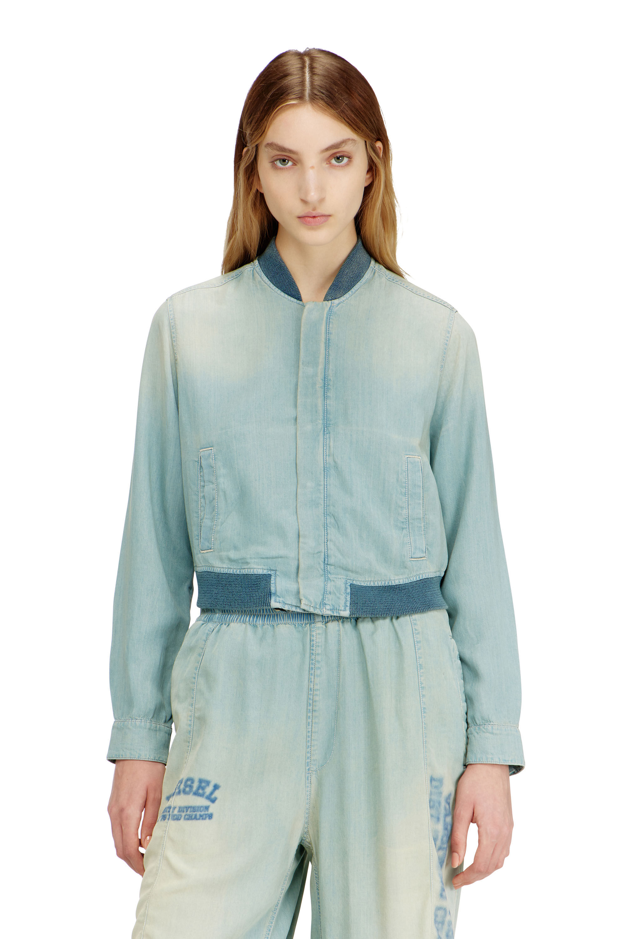 Diesel - DE-RANIA-S1, Camicia-bomber in denim fluido effetto dirt Donna in ToBeDefined - 3