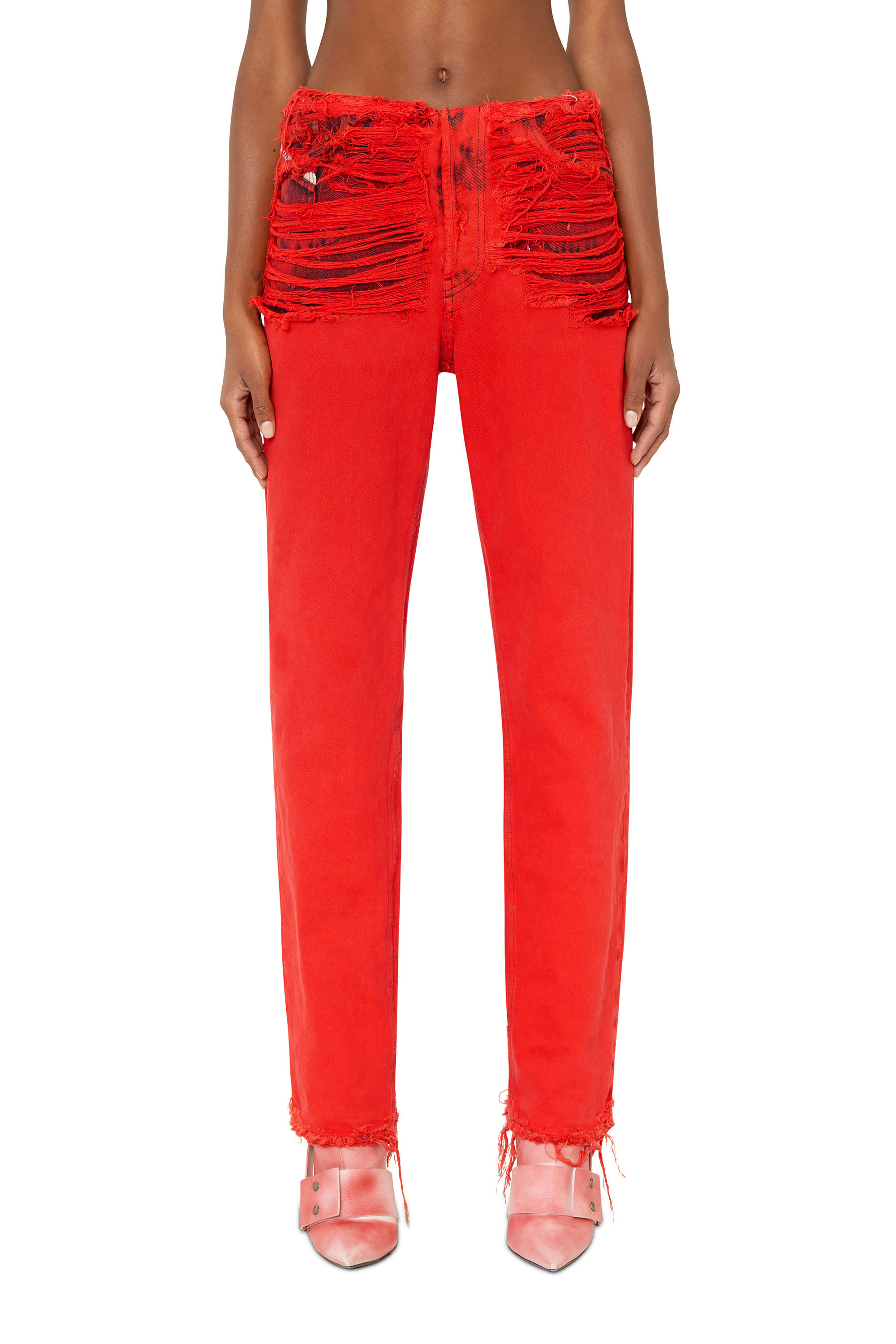 Diesel - D-Ark 007P1 Straight Jeans, Rosso - Image 3