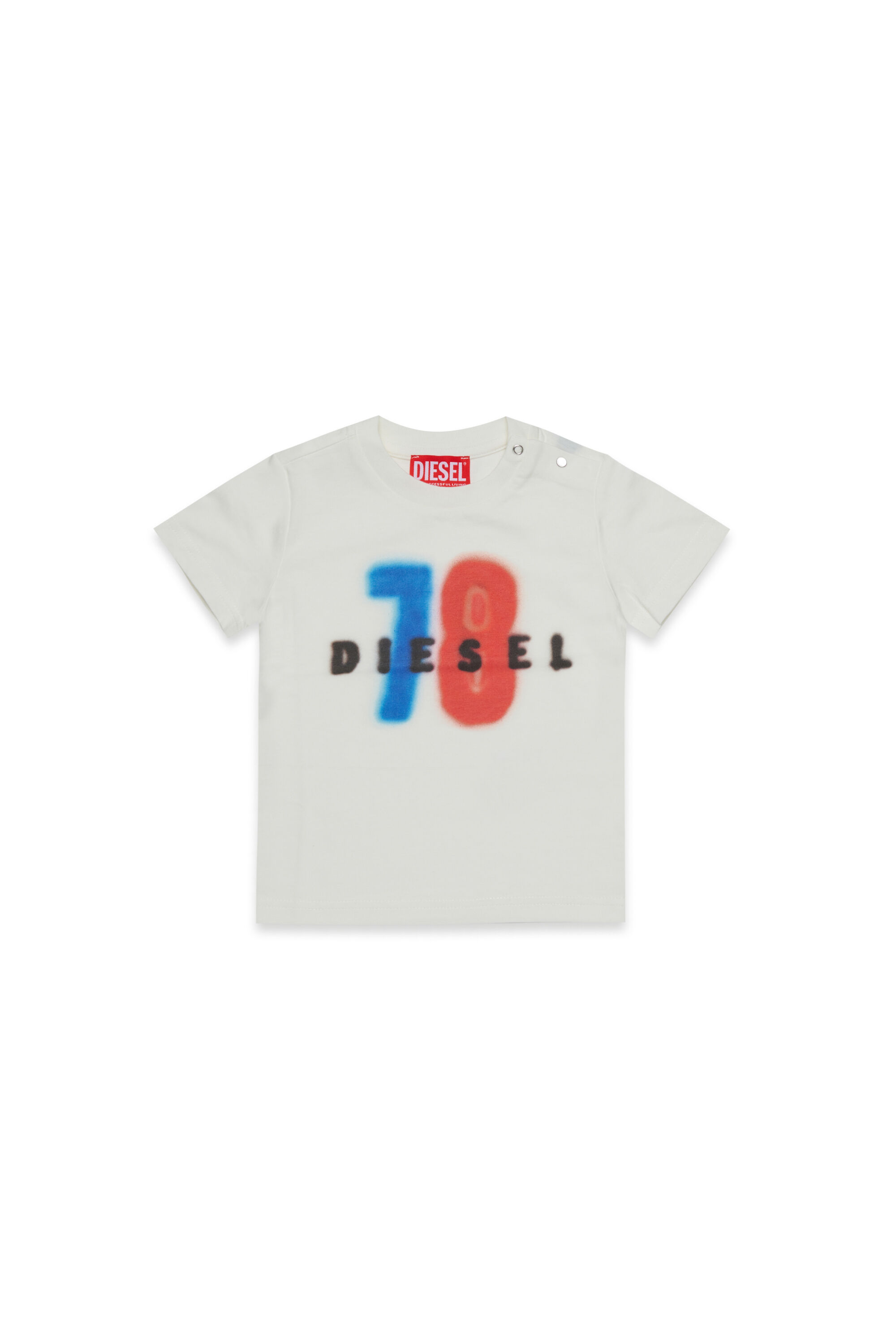 Diesel - TESSIB, T-shirt en coton avec imprimé Homme in Blanc - 1