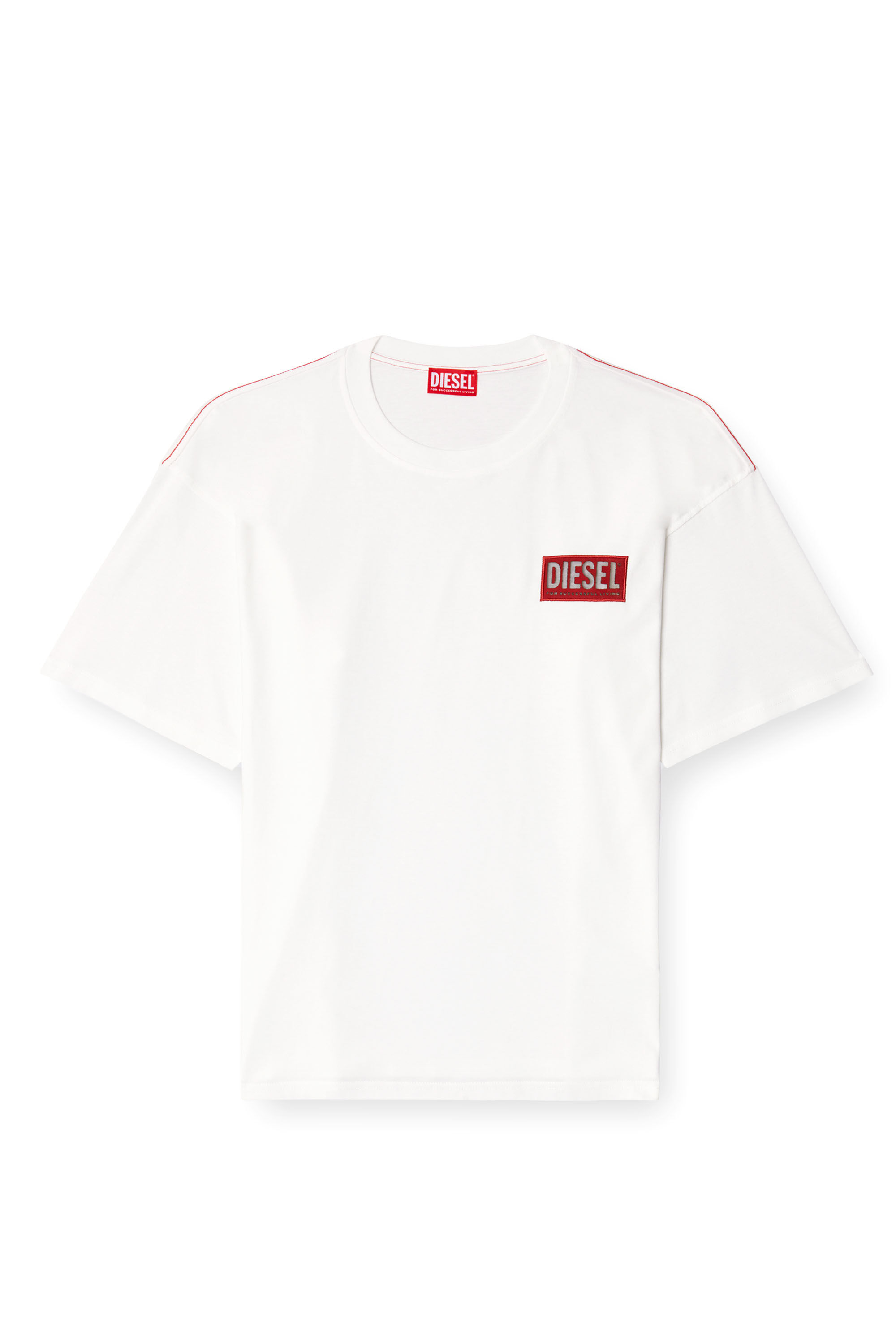 Diesel - T-BOXT-R31, T-shirt avec empiècement à logo Homme in Blanc - 2