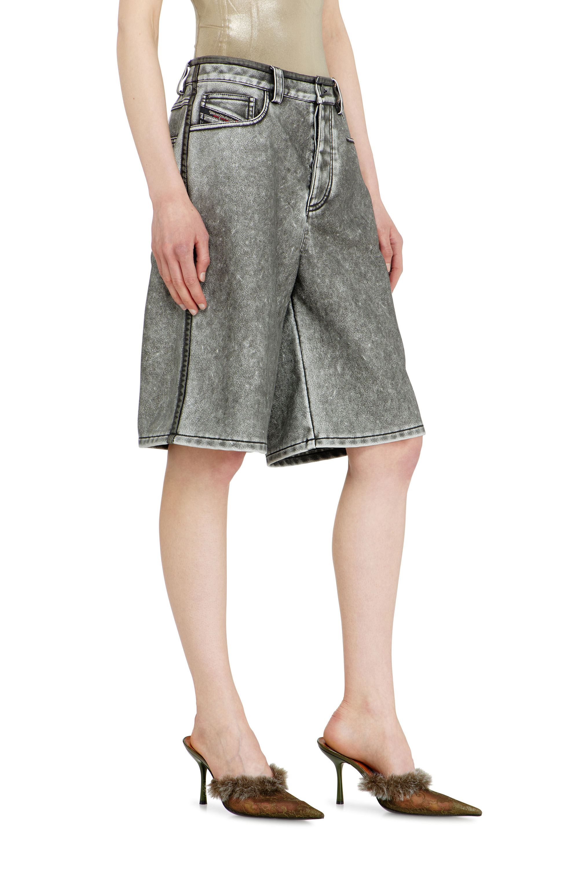 Diesel - P-ARLOR, Damen Bermudashorts aus PU in null - 3
