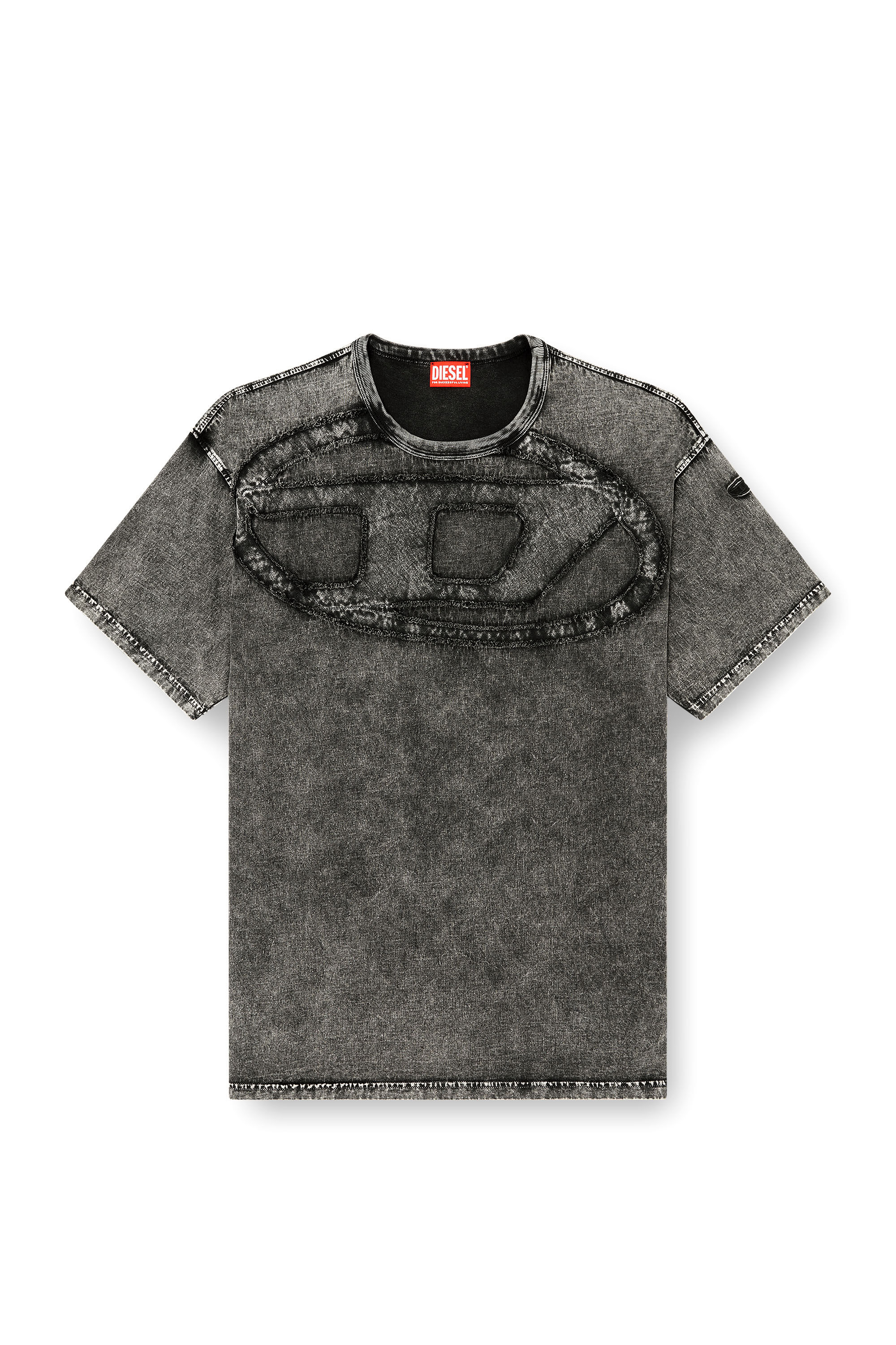 Diesel - T-BOXT-DEN, Herren Lockeres Baumwoll-T-Shirt mit Oval-D-Applikation in Schwarz - 2